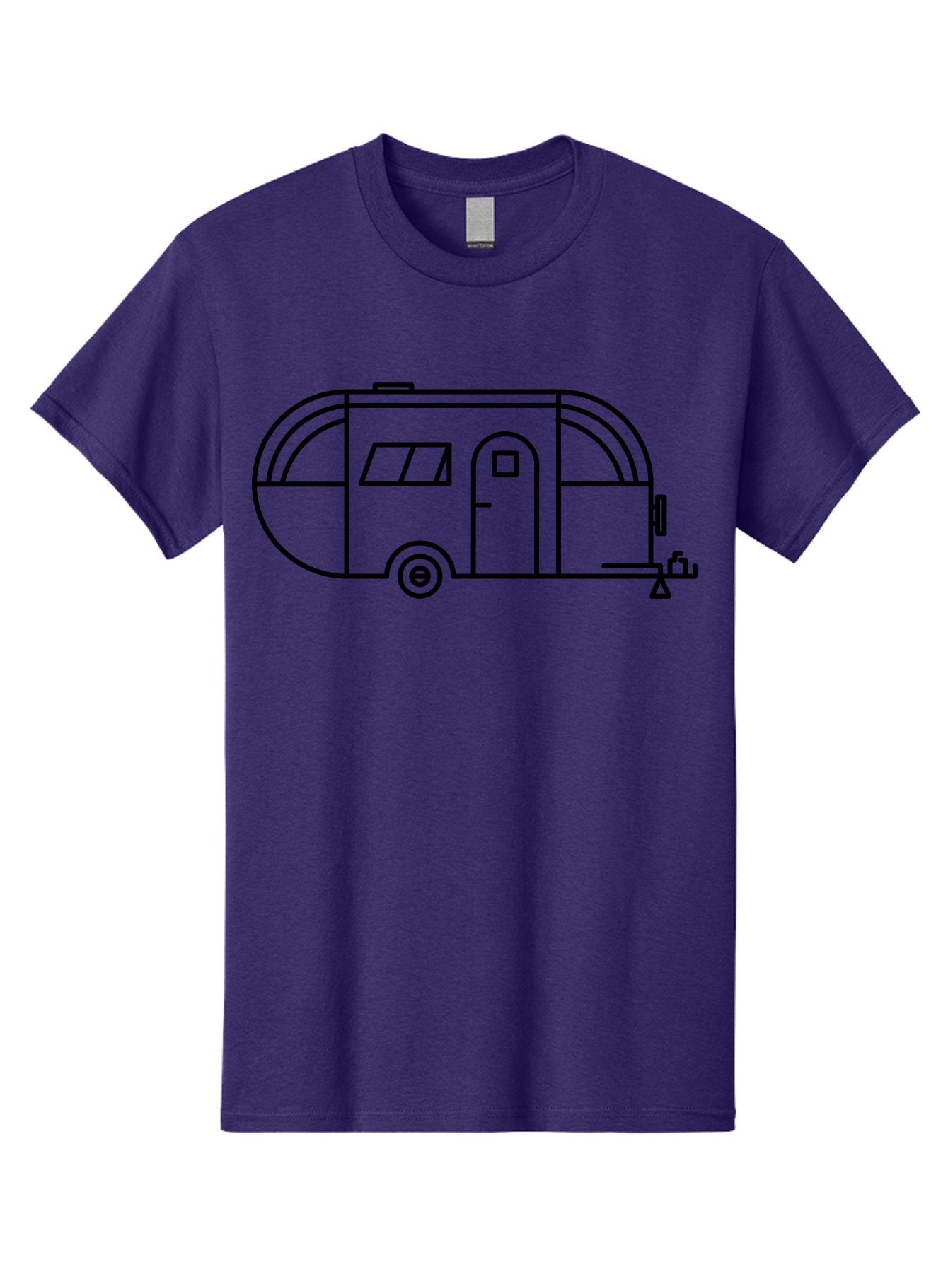 Teardrop-Trailer Men'S Graphic Tee, 100% Cotton, Comfortable Casual Summer Wear, Machine Washable, Teardrop Camper, Travel Trailer, Minimalist Design, Simple Lines, Outdoor Adventure, Camping, Retro Style, Travel, Vacation -  Aaa209 25