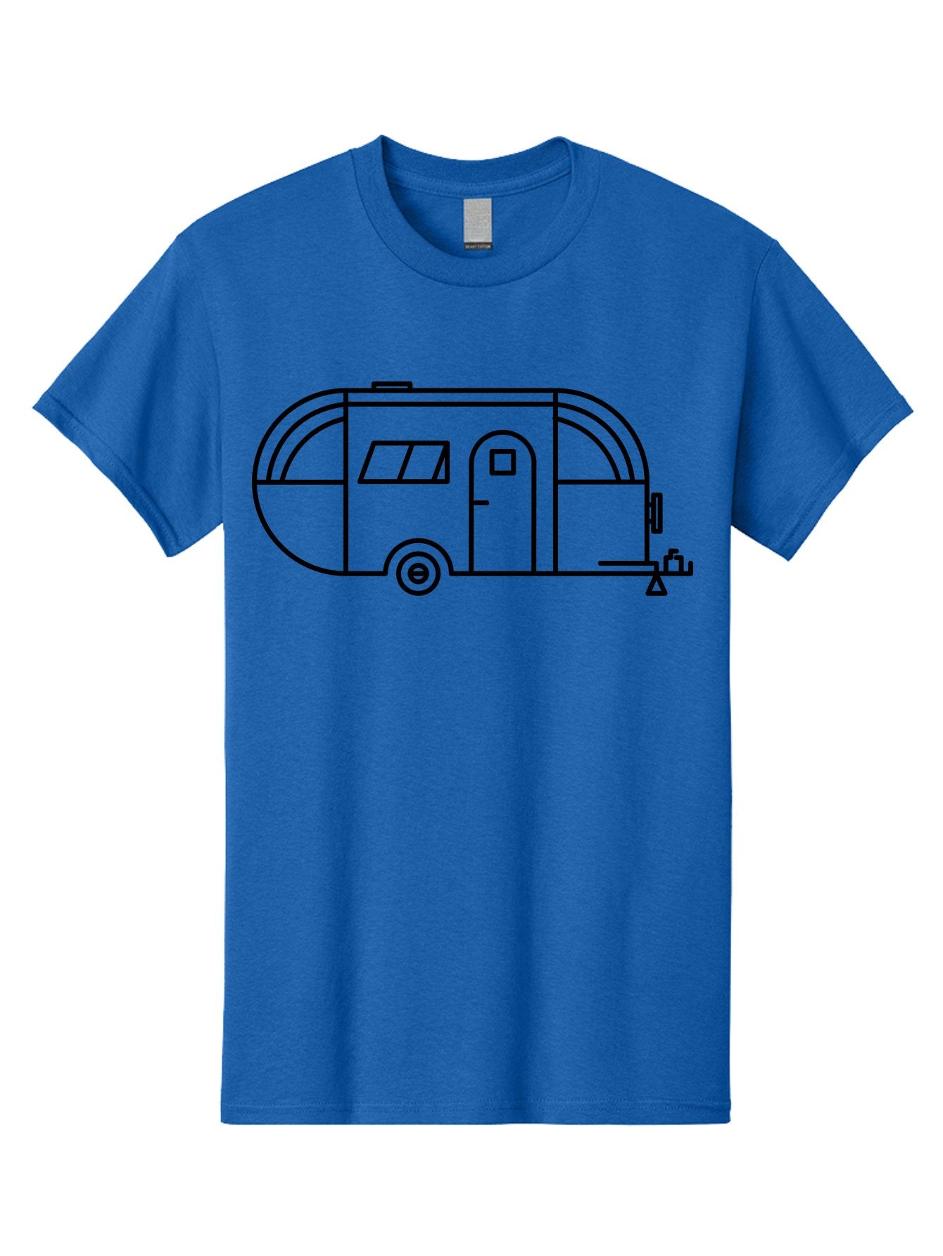Teardrop-Trailer Men'S Graphic Tee, 100% Cotton, Comfortable Casual Summer Wear, Machine Washable, Teardrop Camper, Travel Trailer, Minimalist Design, Simple Lines, Outdoor Adventure, Camping, Retro Style, Travel, Vacation -  Aaa209 27