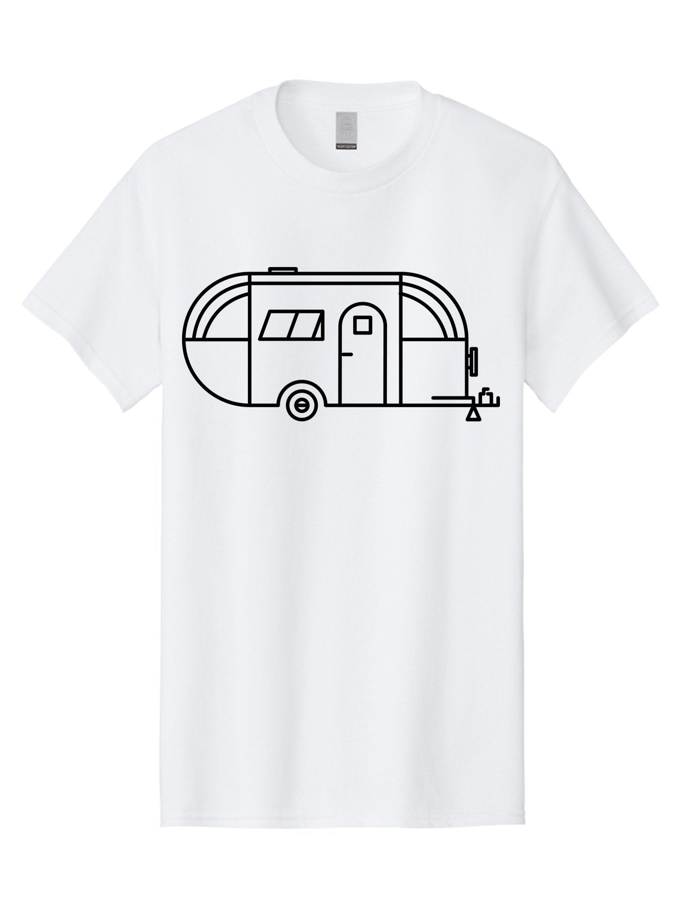 Teardrop-Trailer Men'S Graphic Tee, 100% Cotton, Comfortable Casual Summer Wear, Machine Washable, Teardrop Camper, Travel Trailer, Minimalist Design, Simple Lines, Outdoor Adventure, Camping, Retro Style, Travel, Vacation -  Aaa209 13