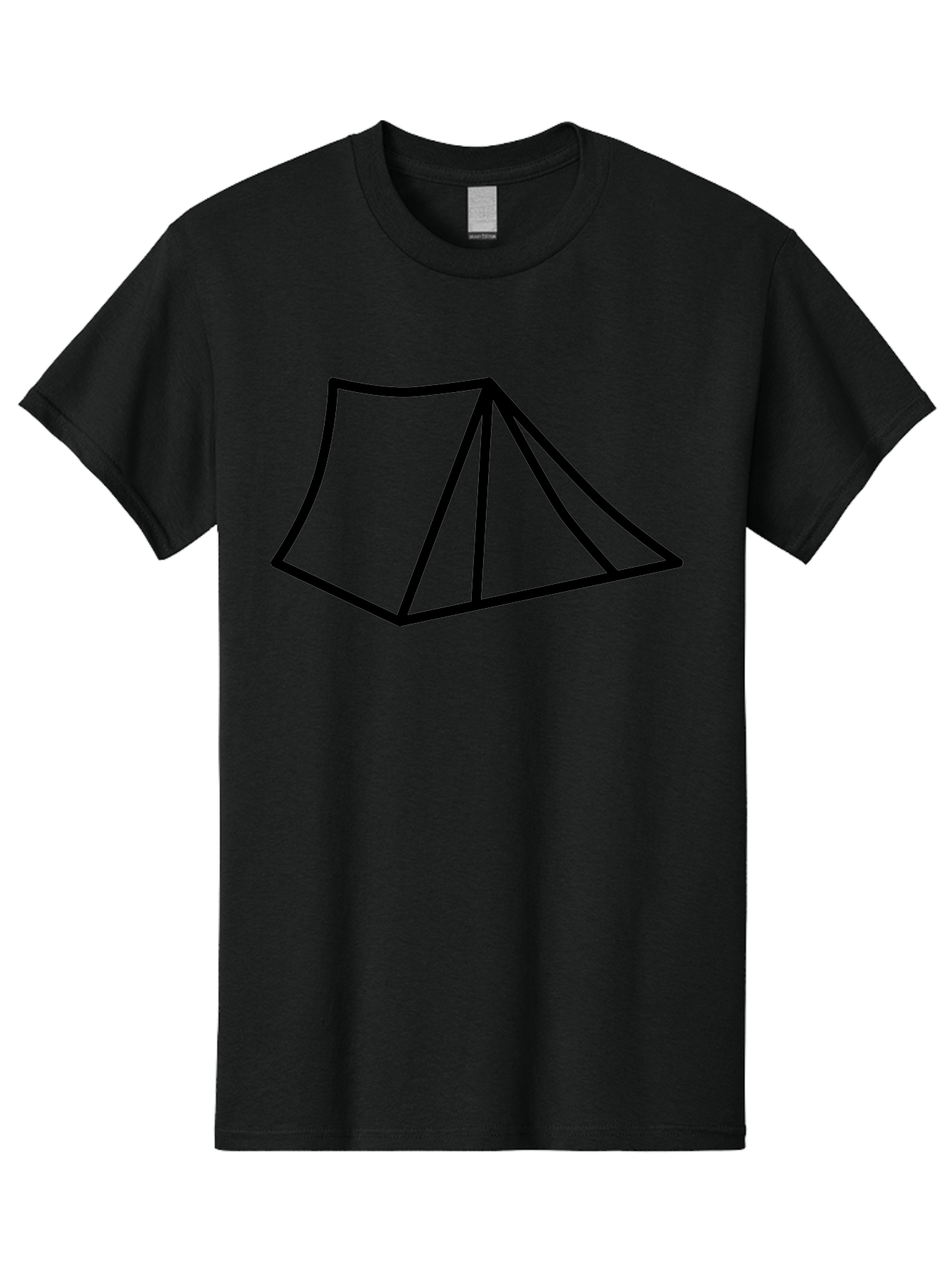 Tent-1 Men'S Graphic Tee, 100% Cotton, Comfortable Casual Summer Wear, Machine Washable, Camping Icon, Simple Tent, Minimalist Design, Black Outline, Outdoor Adventure, Tent Illustration, Camping Symbol, Wilderness Getaway -  Aaa211