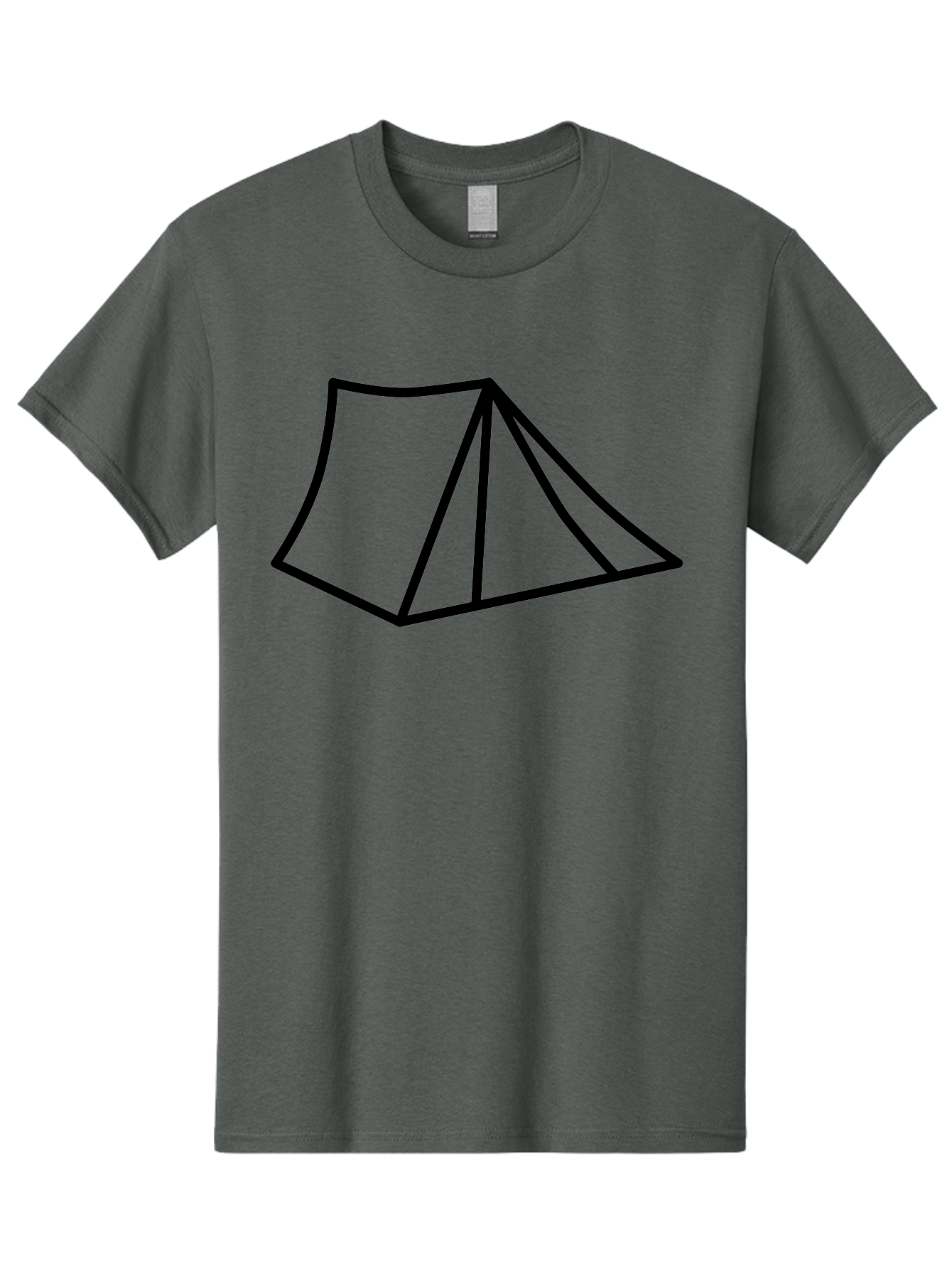 Tent-1 Men'S Graphic Tee, 100% Cotton, Comfortable Casual Summer Wear, Machine Washable, Camping Icon, Simple Tent, Minimalist Design, Black Outline, Outdoor Adventure, Tent Illustration, Camping Symbol, Wilderness Getaway -  Aaa211 5