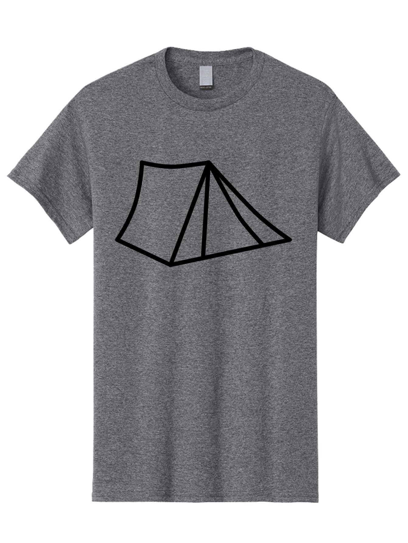 Tent-1 Men'S Graphic Tee, 100% Cotton, Comfortable Casual Summer Wear, Machine Washable, Camping Icon, Simple Tent, Minimalist Design, Black Outline, Outdoor Adventure, Tent Illustration, Camping Symbol, Wilderness Getaway -  Aaa211 29