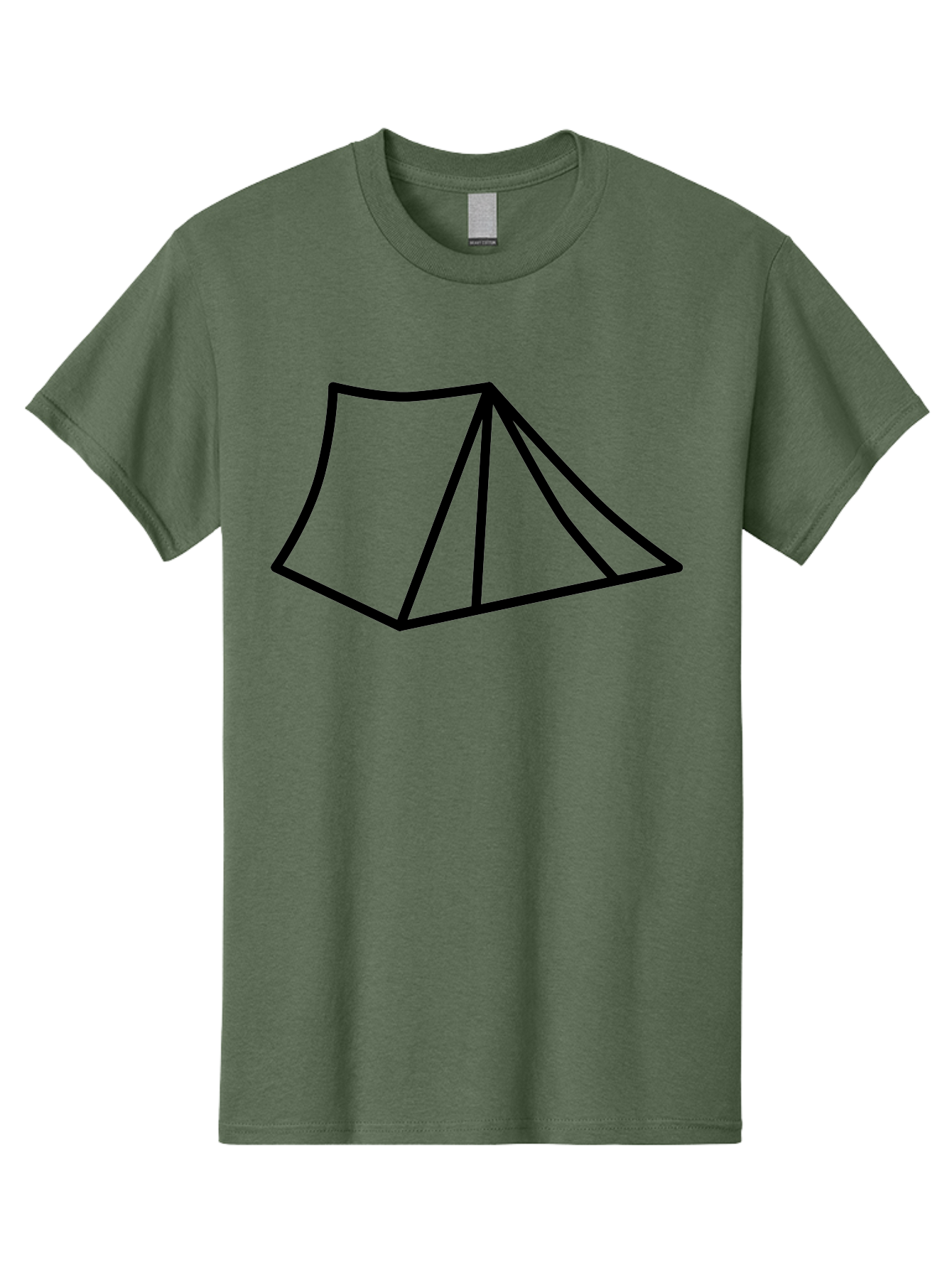 Tent-1 Men'S Graphic Tee, 100% Cotton, Comfortable Casual Summer Wear, Machine Washable, Camping Icon, Simple Tent, Minimalist Design, Black Outline, Outdoor Adventure, Tent Illustration, Camping Symbol, Wilderness Getaway -  Aaa211 23