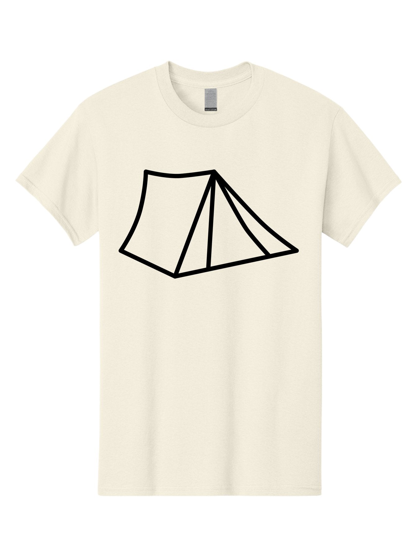 Tent-1 Men'S Graphic Tee, 100% Cotton, Comfortable Casual Summer Wear, Machine Washable, Camping Icon, Simple Tent, Minimalist Design, Black Outline, Outdoor Adventure, Tent Illustration, Camping Symbol, Wilderness Getaway -  Aaa211 23