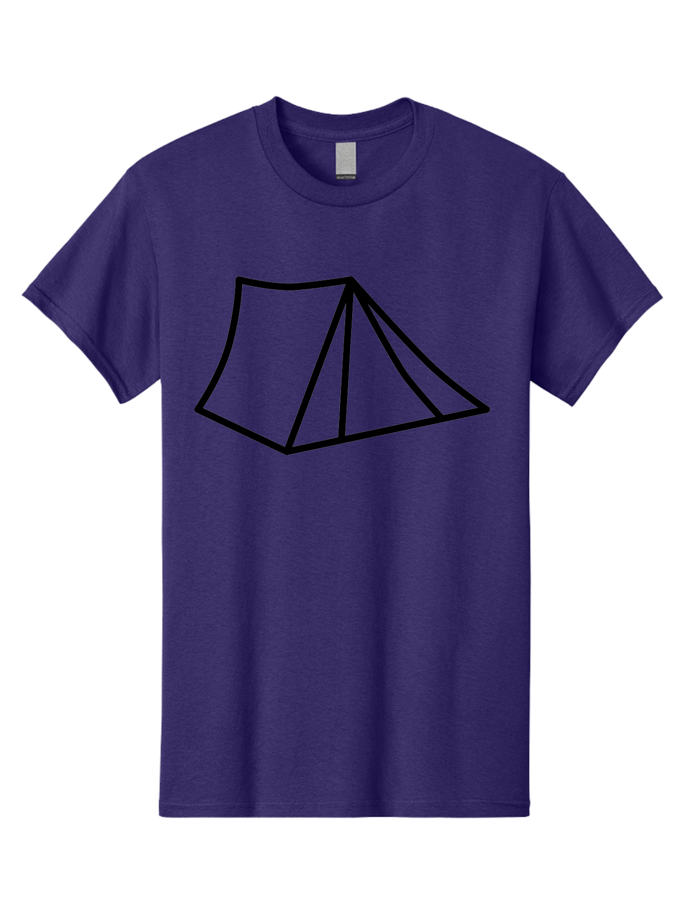 Tent-1 Men'S Graphic Tee, 100% Cotton, Comfortable Casual Summer Wear, Machine Washable, Camping Icon, Simple Tent, Minimalist Design, Black Outline, Outdoor Adventure, Tent Illustration, Camping Symbol, Wilderness Getaway -  Aaa211 13