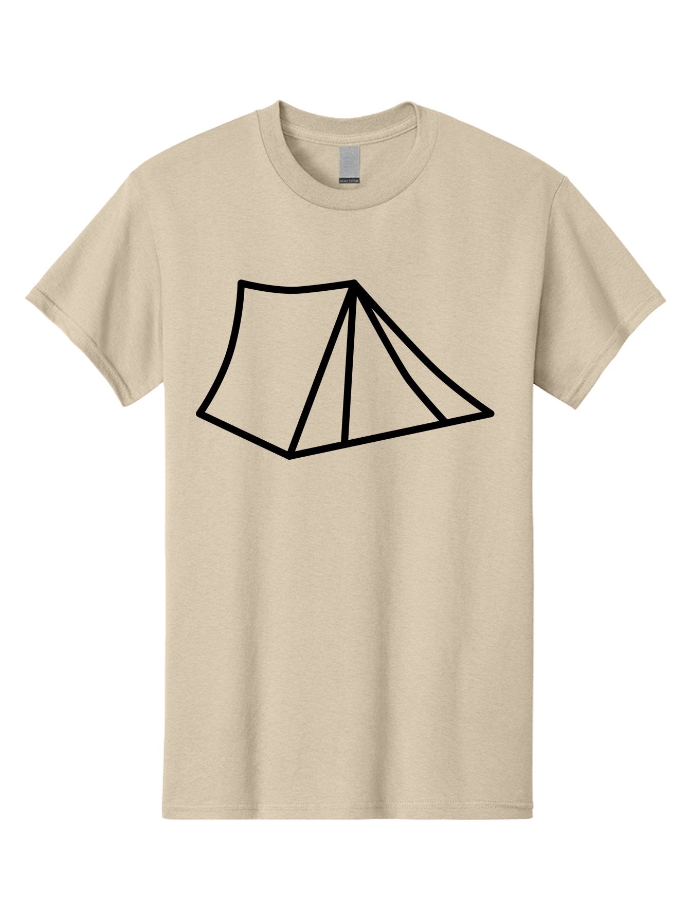 Tent-1 Men'S Graphic Tee, 100% Cotton, Comfortable Casual Summer Wear, Machine Washable, Camping Icon, Simple Tent, Minimalist Design, Black Outline, Outdoor Adventure, Tent Illustration, Camping Symbol, Wilderness Getaway -  Aaa211 11