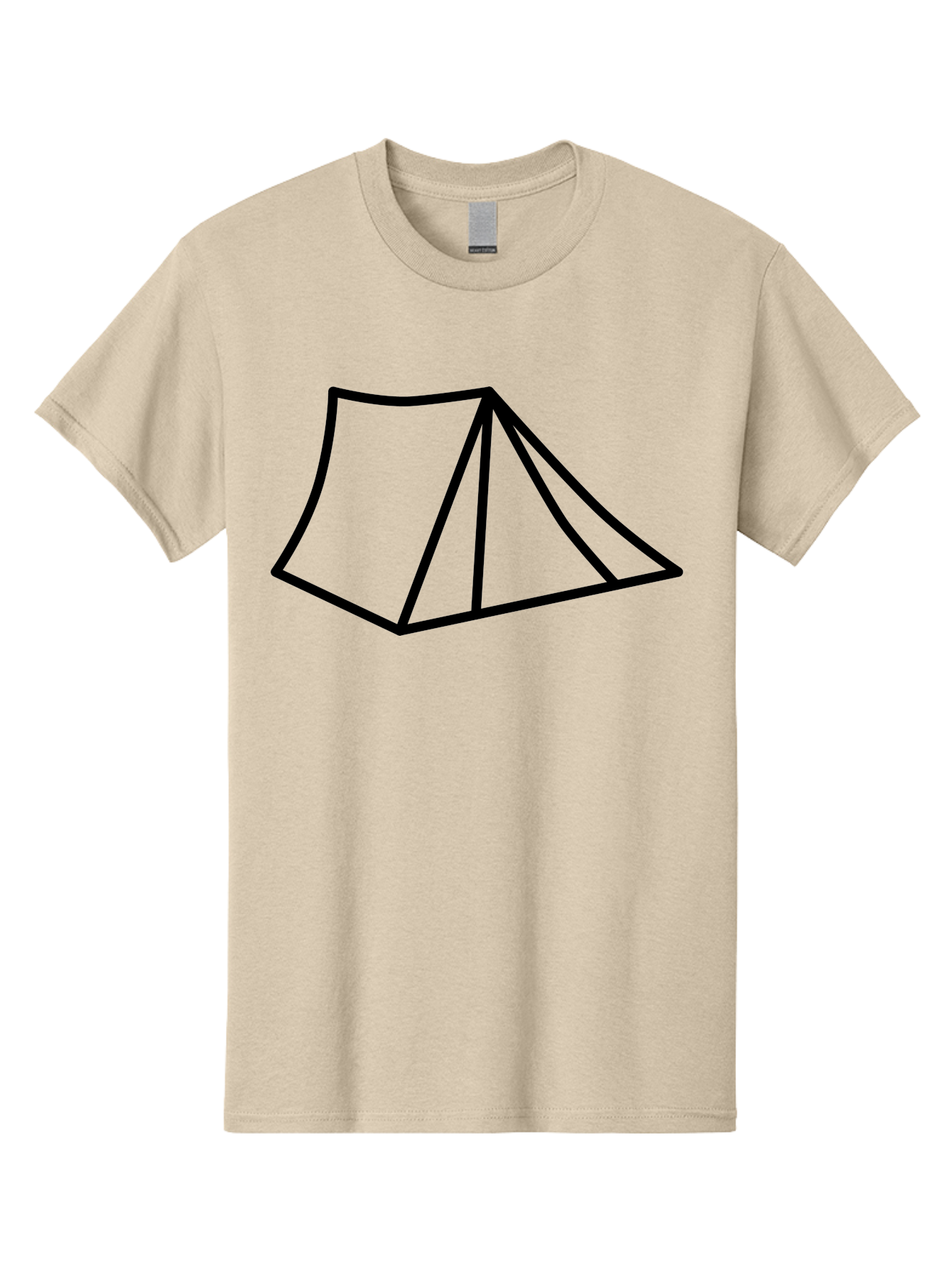 Tent-1 Men'S Graphic Tee, 100% Cotton, Comfortable Casual Summer Wear, Machine Washable, Camping Icon, Simple Tent, Minimalist Design, Black Outline, Outdoor Adventure, Tent Illustration, Camping Symbol, Wilderness Getaway -  Aaa211 19