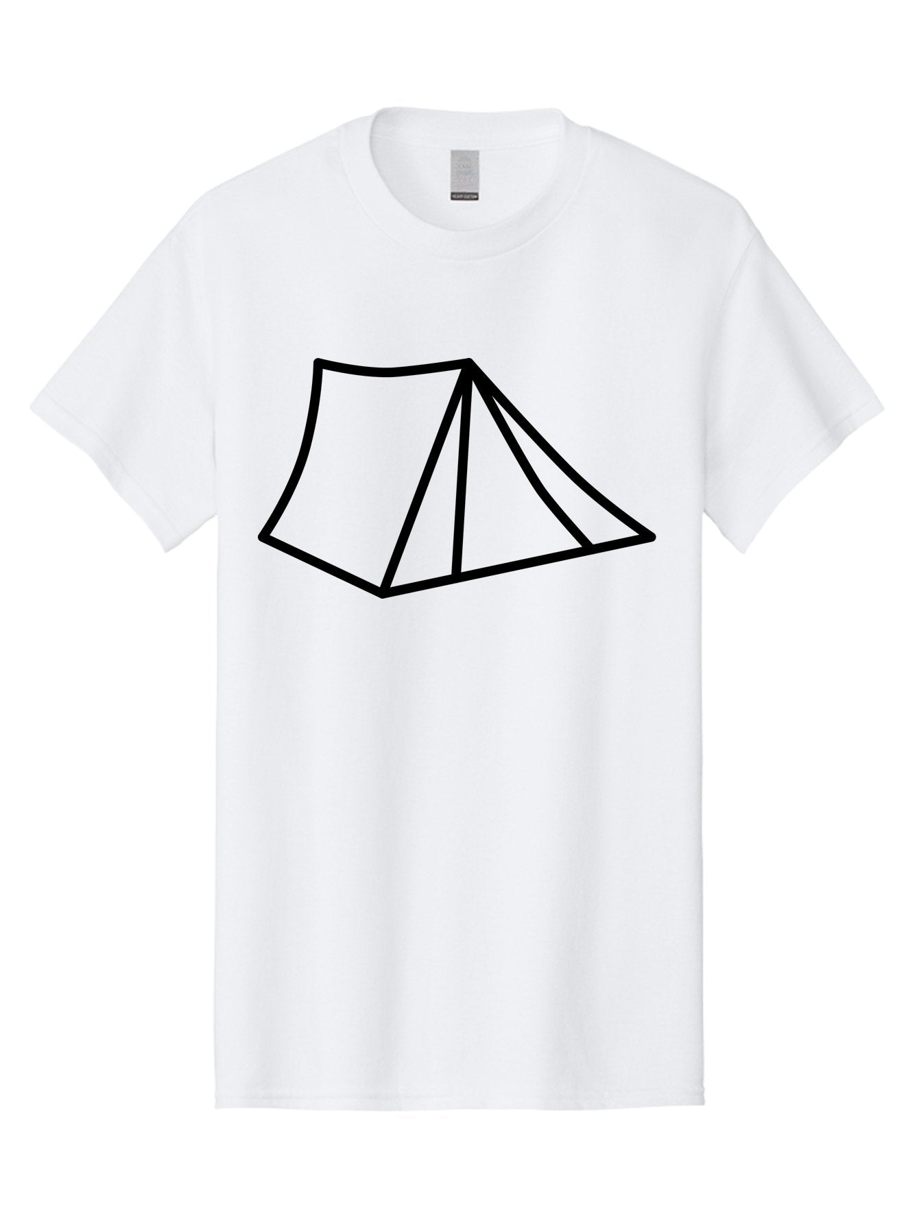 Tent-1 Men'S Graphic Tee, 100% Cotton, Comfortable Casual Summer Wear, Machine Washable, Camping Icon, Simple Tent, Minimalist Design, Black Outline, Outdoor Adventure, Tent Illustration, Camping Symbol, Wilderness Getaway -  Aaa211 15