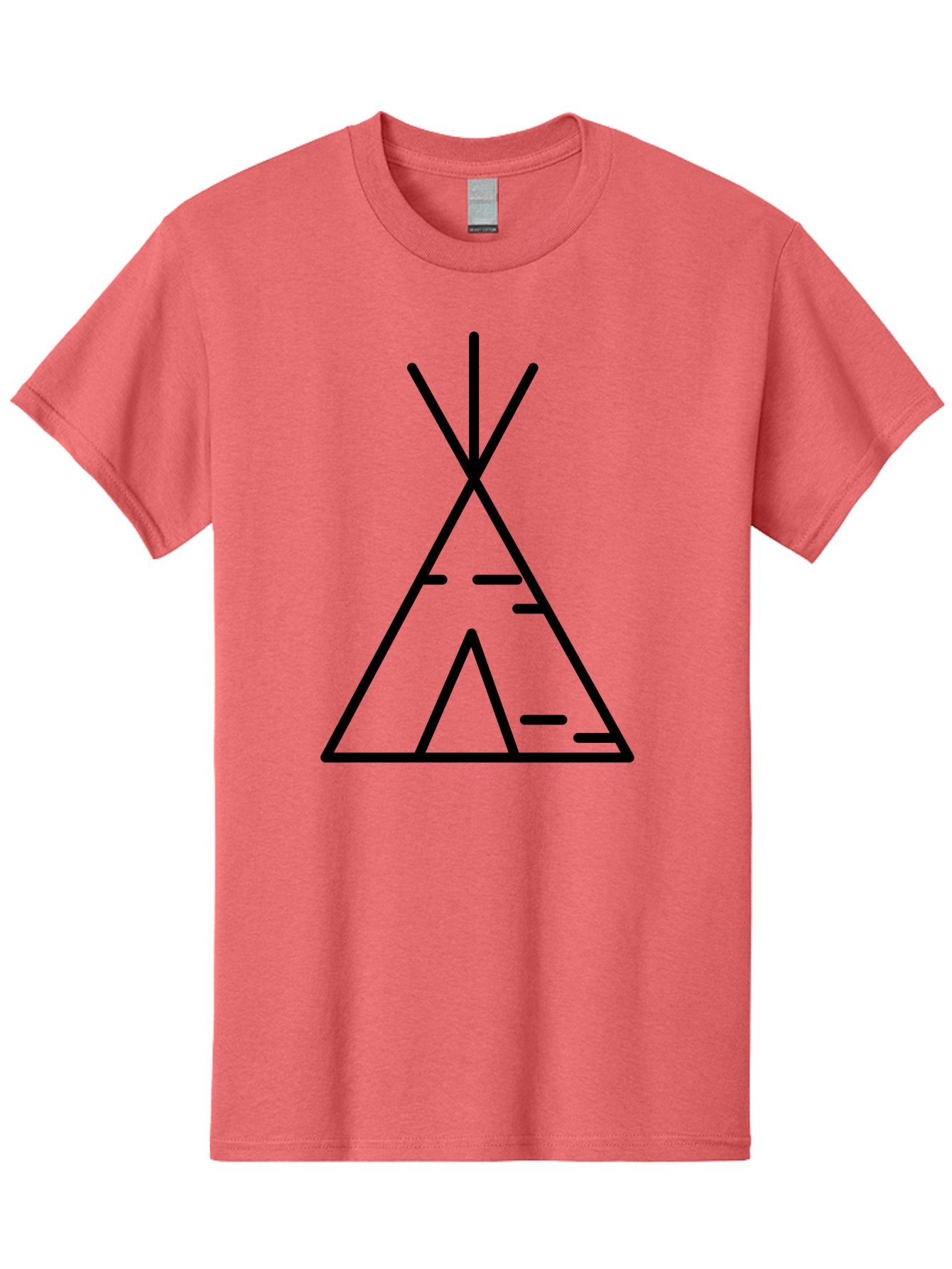 Tent-2 Men'S Graphic Tee, 100% Cotton, Comfortable Casual Summer Wear, Machine Washable, Teepee Icon, Camping Symbol, Minimalist Design, Tribal Inspiration, Simple Lines, Geometric Shape, Outdoor Adventure, Black Outline -  Aaa212 29