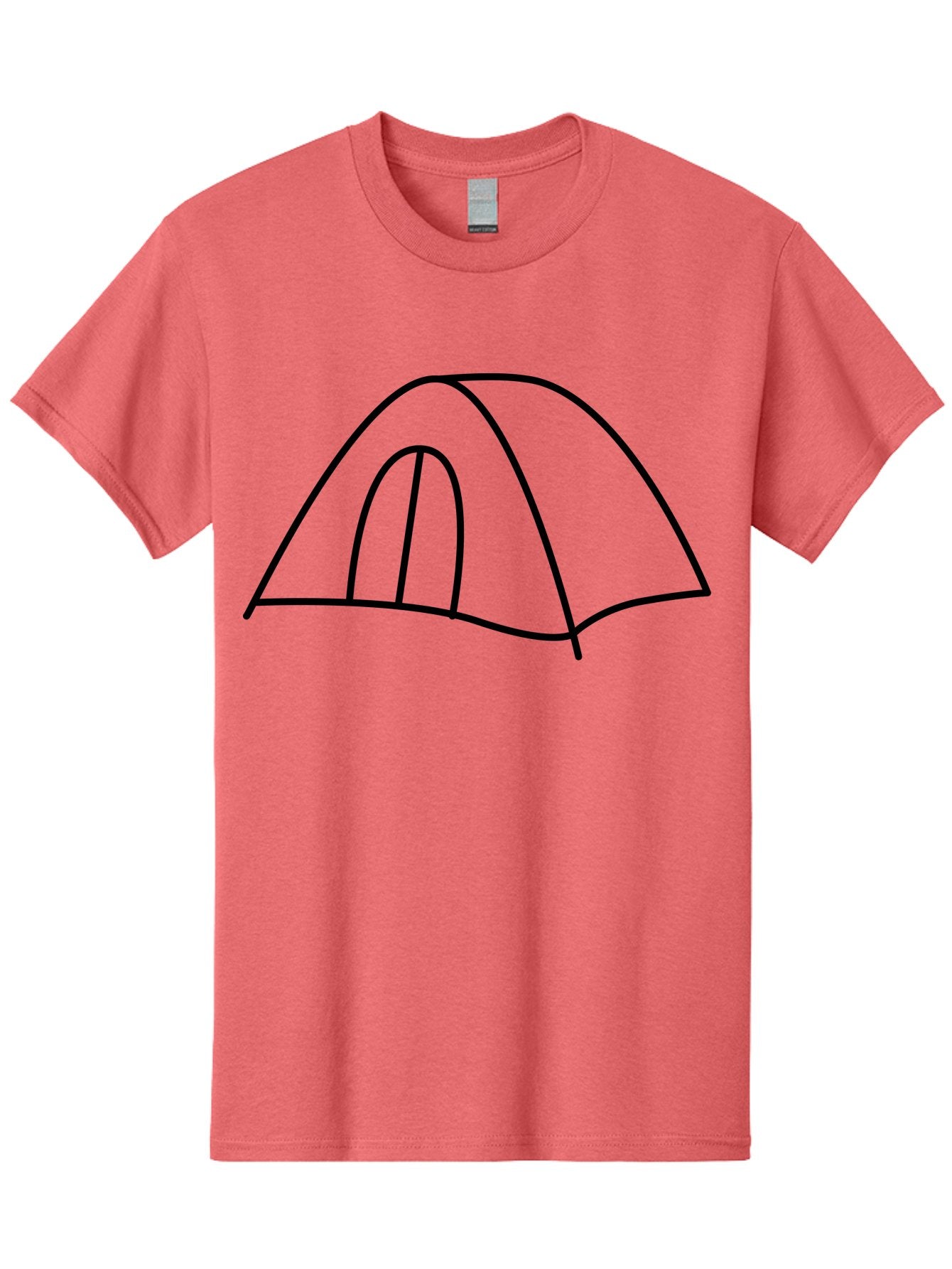 Tent-3 Men'S Graphic Tee, 100% Cotton, Comfortable Casual Summer Wear, Machine Washable, Simple Tent, Camping, Outdoor Adventure, Minimalist Design, Simple Lines, Black Outline, Shelter, Wilderness, Travel, Outdoor Recreation, -  Aaa213 17
