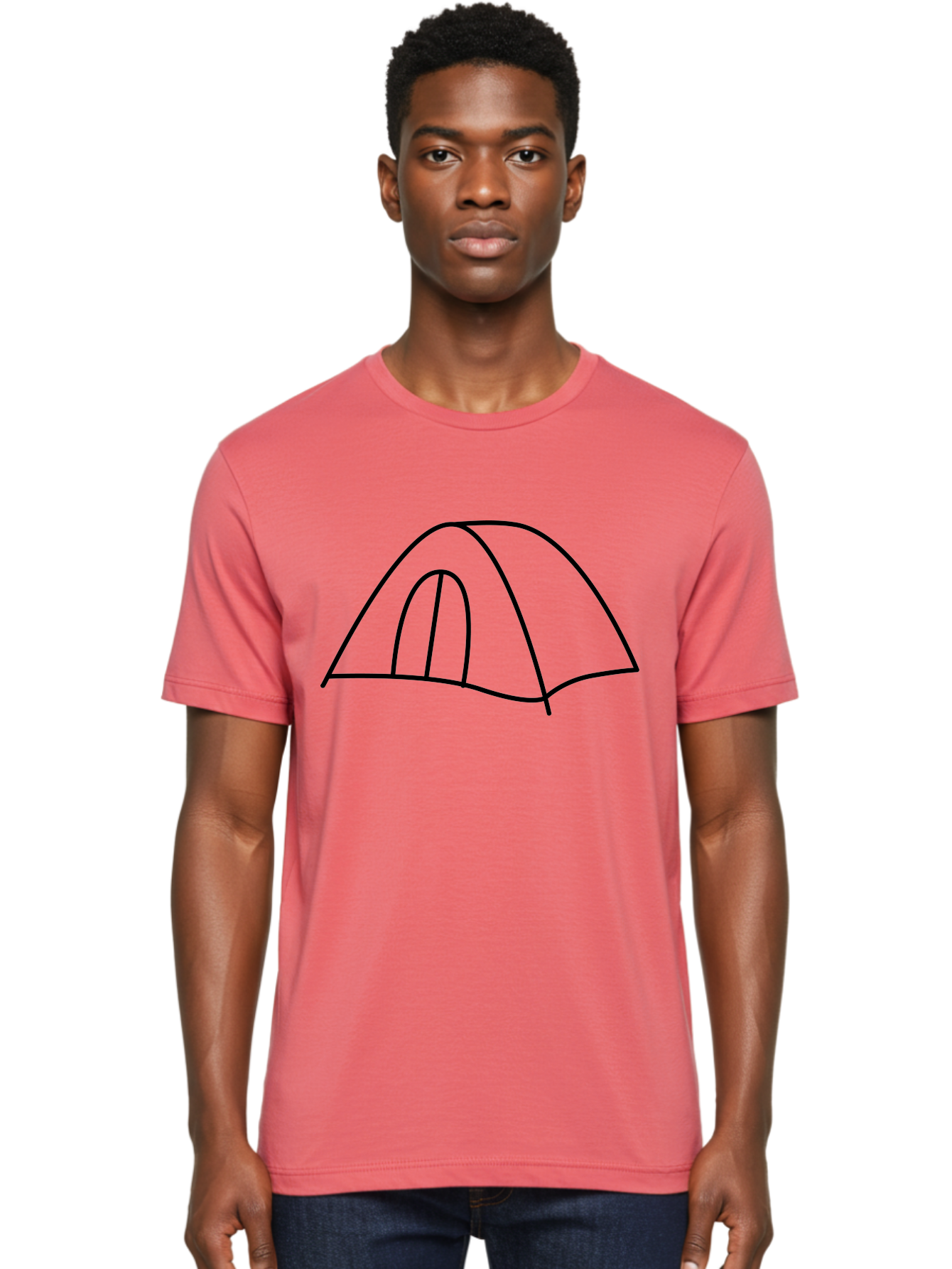 Tent-3 Men'S Graphic Tee, 100% Cotton, Comfortable Casual Summer Wear, Machine Washable, Simple Tent, Camping, Outdoor Adventure, Minimalist Design, Simple Lines, Black Outline, Shelter, Wilderness, Travel, Outdoor Recreation, -  Aaa213 18