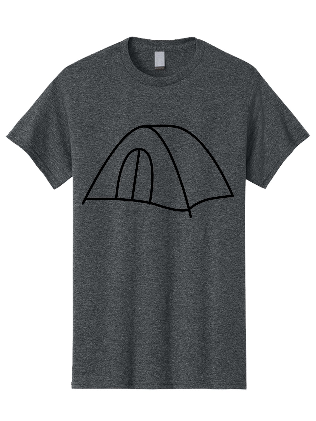 Tent-3 Men'S Graphic Tee, 100% Cotton, Comfortable Casual Summer Wear, Machine Washable, Simple Tent, Camping, Outdoor Adventure, Minimalist Design, Simple Lines, Black Outline, Shelter, Wilderness, Travel, Outdoor Recreation, -  Aaa213 23