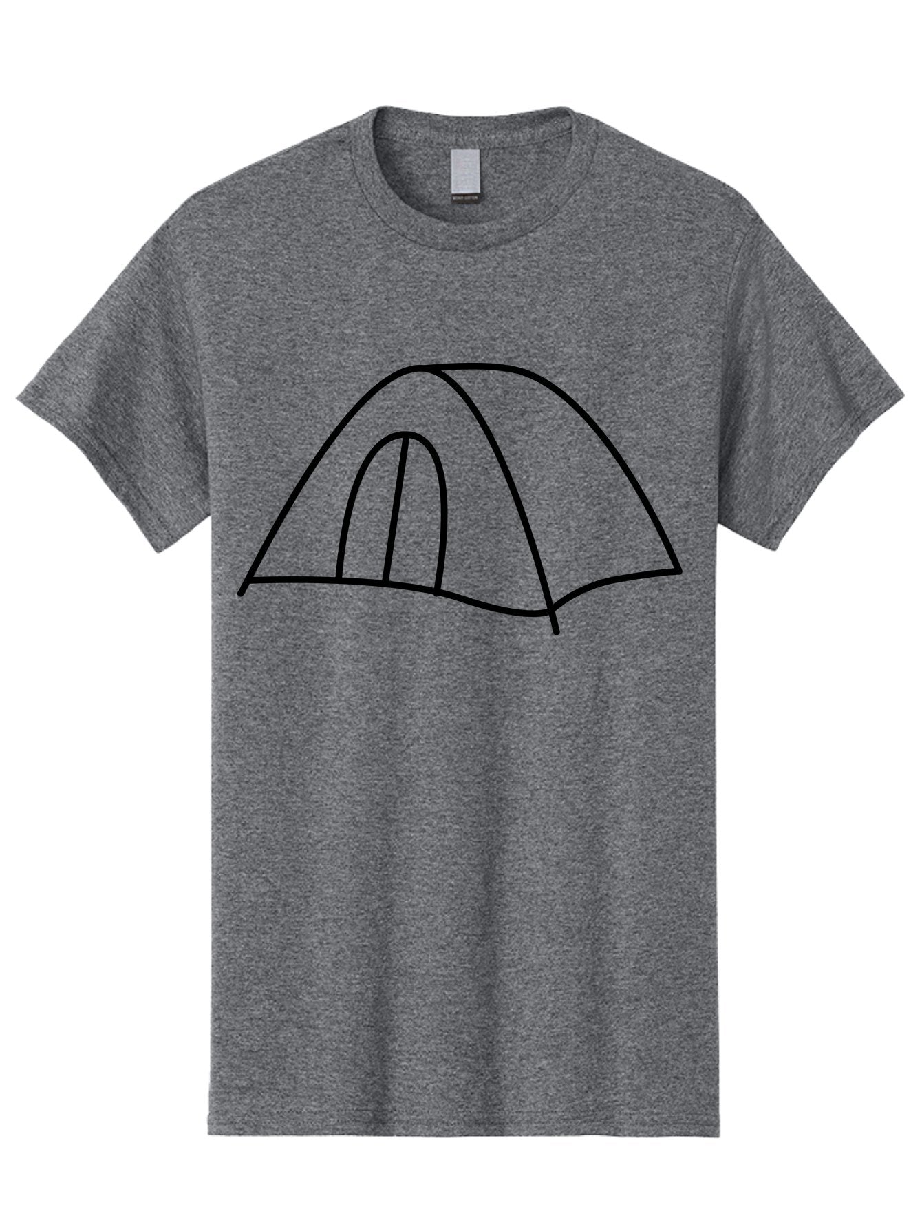 Tent-3 Men'S Graphic Tee, 100% Cotton, Comfortable Casual Summer Wear, Machine Washable, Simple Tent, Camping, Outdoor Adventure, Minimalist Design, Simple Lines, Black Outline, Shelter, Wilderness, Travel, Outdoor Recreation, -  Aaa213 19