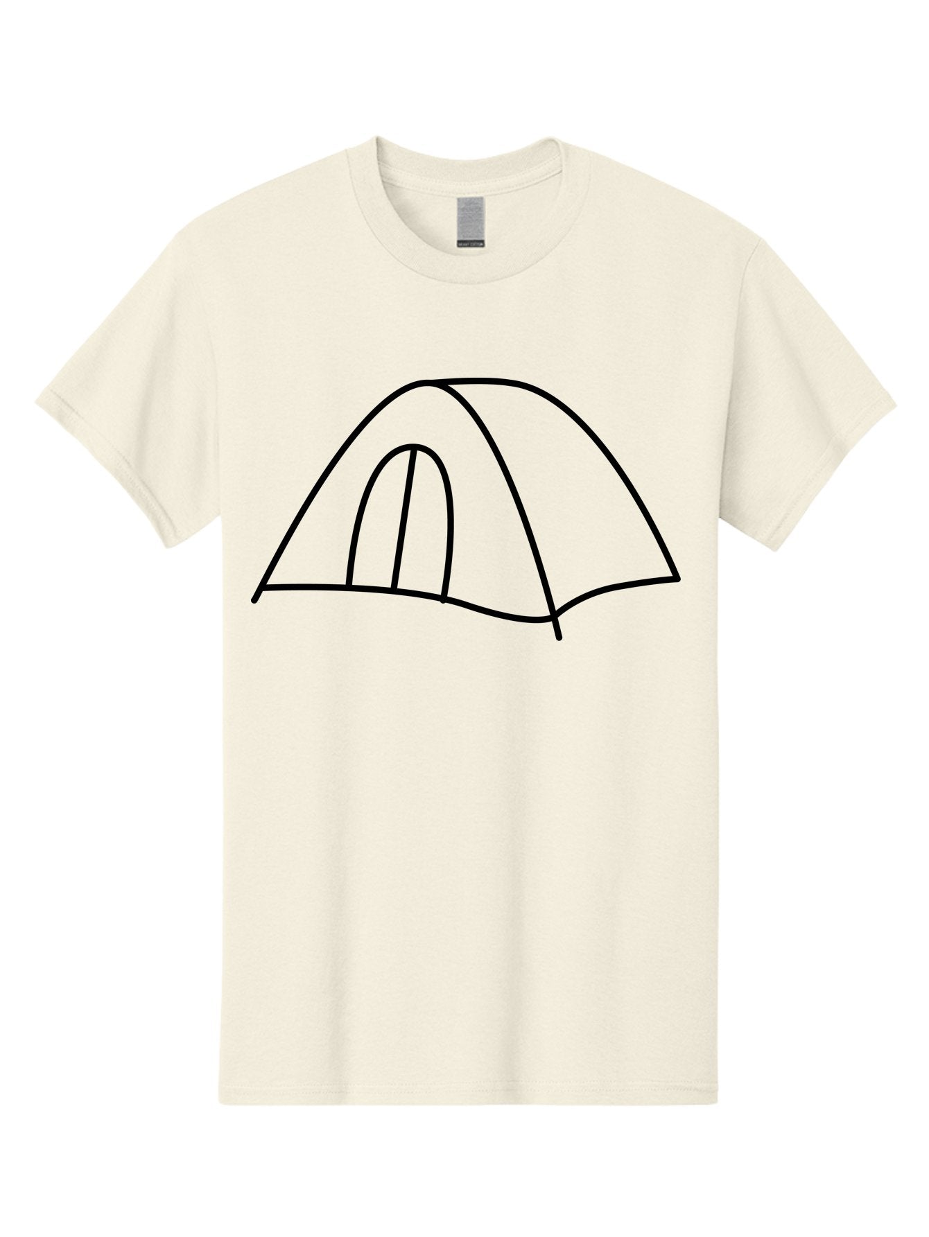 Tent-3 Men'S Graphic Tee, 100% Cotton, Comfortable Casual Summer Wear, Machine Washable, Simple Tent, Camping, Outdoor Adventure, Minimalist Design, Simple Lines, Black Outline, Shelter, Wilderness, Travel, Outdoor Recreation, -  Aaa213 25