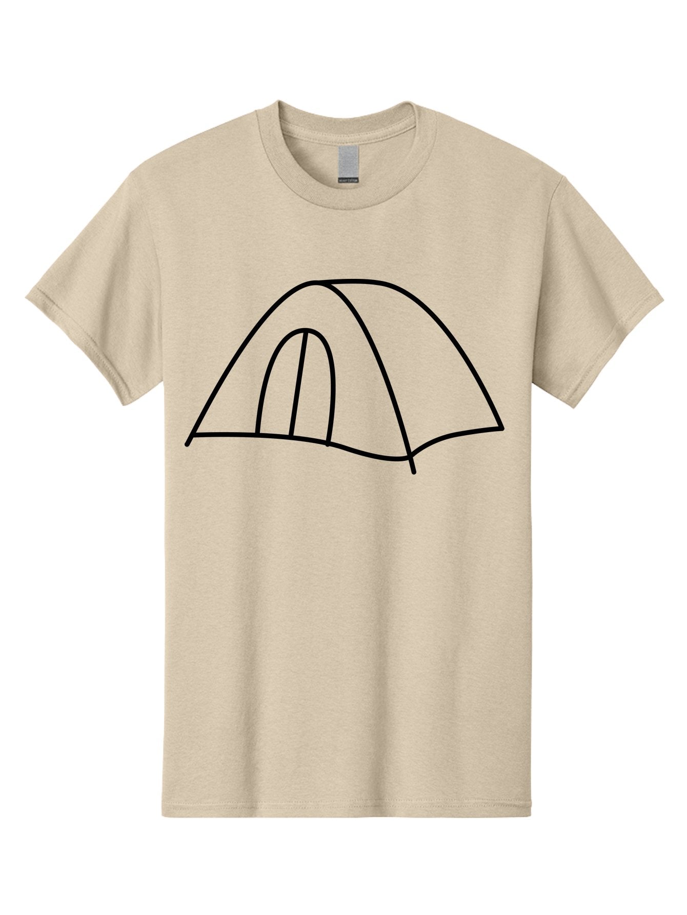 Tent-3 Men'S Graphic Tee, 100% Cotton, Comfortable Casual Summer Wear, Machine Washable, Simple Tent, Camping, Outdoor Adventure, Minimalist Design, Simple Lines, Black Outline, Shelter, Wilderness, Travel, Outdoor Recreation, -  Aaa213 27