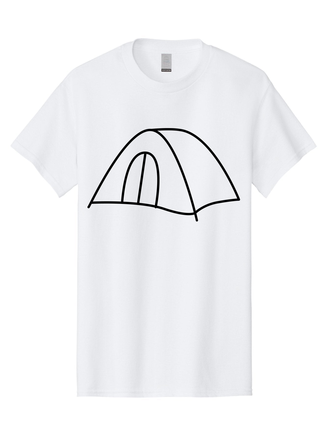 Tent-3 Men'S Graphic Tee, 100% Cotton, Comfortable Casual Summer Wear, Machine Washable, Simple Tent, Camping, Outdoor Adventure, Minimalist Design, Simple Lines, Black Outline, Shelter, Wilderness, Travel, Outdoor Recreation, -  Aaa213 3