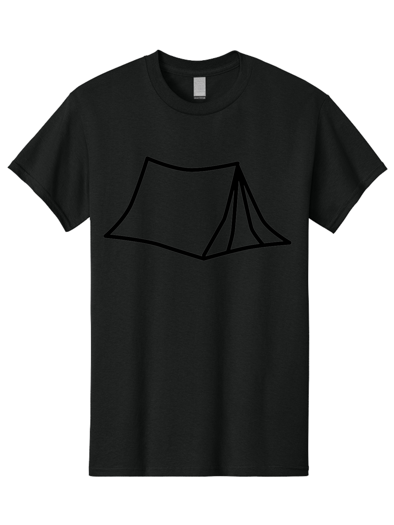Tent-4 Men'S Graphic Tee, 100% Cotton, Comfortable Casual Summer Wear, Machine Washable, Simple Tent Illustration, Minimalist Design, Camping Symbol, Outdoor Adventure, Black Outline, Graphic Icon, Simple Shape -  Aaa214