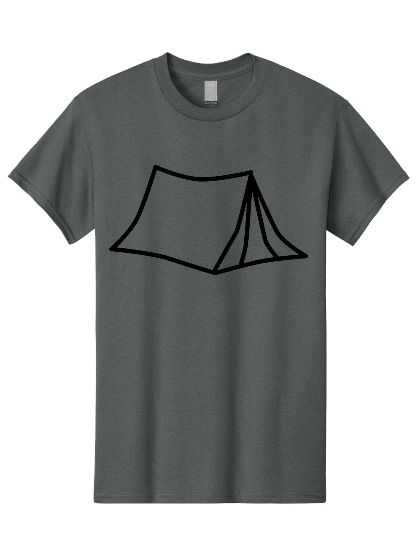 Tent-4 Men'S Graphic Tee, 100% Cotton, Comfortable Casual Summer Wear, Machine Washable, Simple Tent Illustration, Minimalist Design, Camping Symbol, Outdoor Adventure, Black Outline, Graphic Icon, Simple Shape -  Aaa214 15