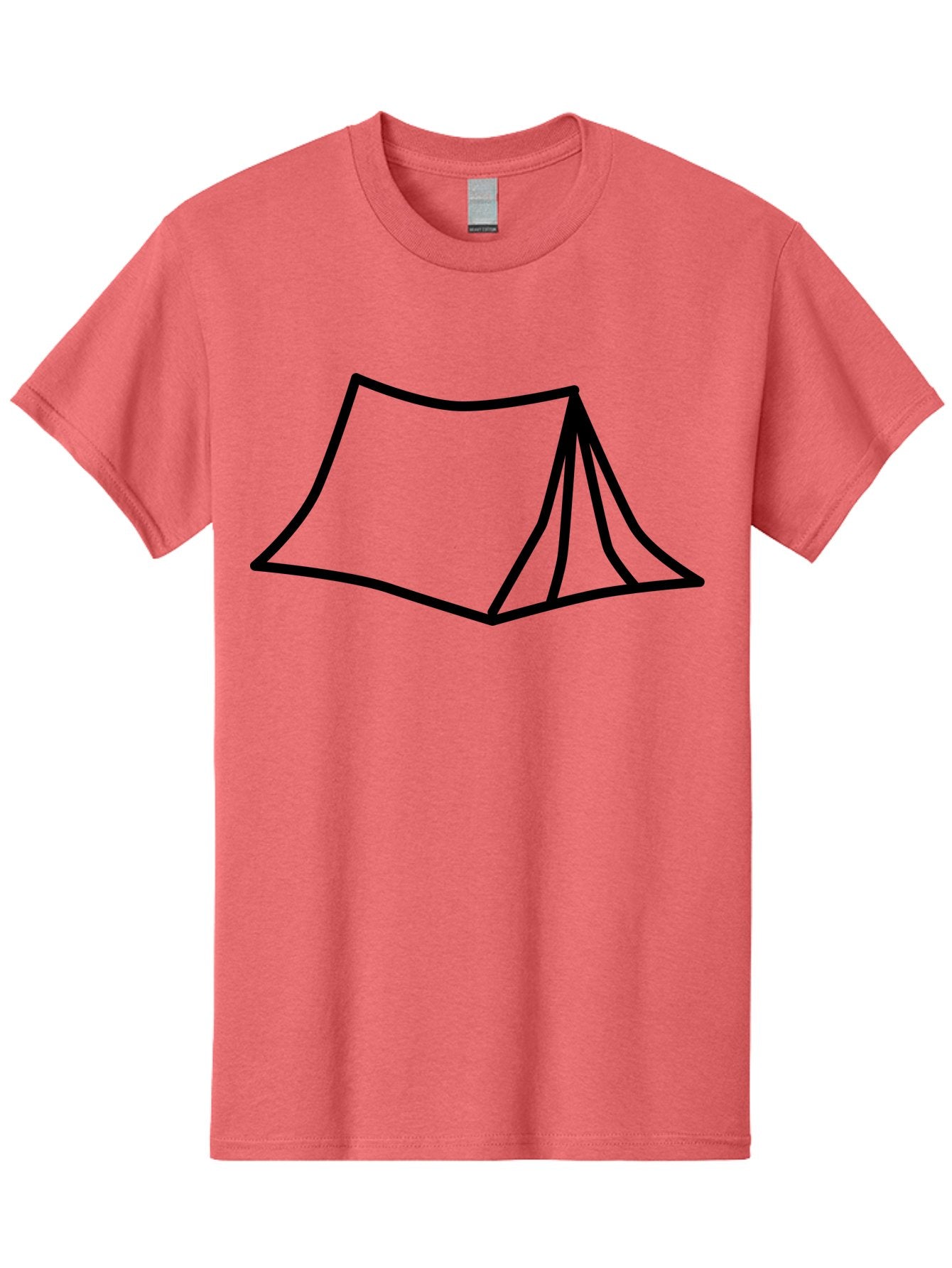 Tent-4 Men'S Graphic Tee, 100% Cotton, Comfortable Casual Summer Wear, Machine Washable, Simple Tent Illustration, Minimalist Design, Camping Symbol, Outdoor Adventure, Black Outline, Graphic Icon, Simple Shape -  Aaa214 13