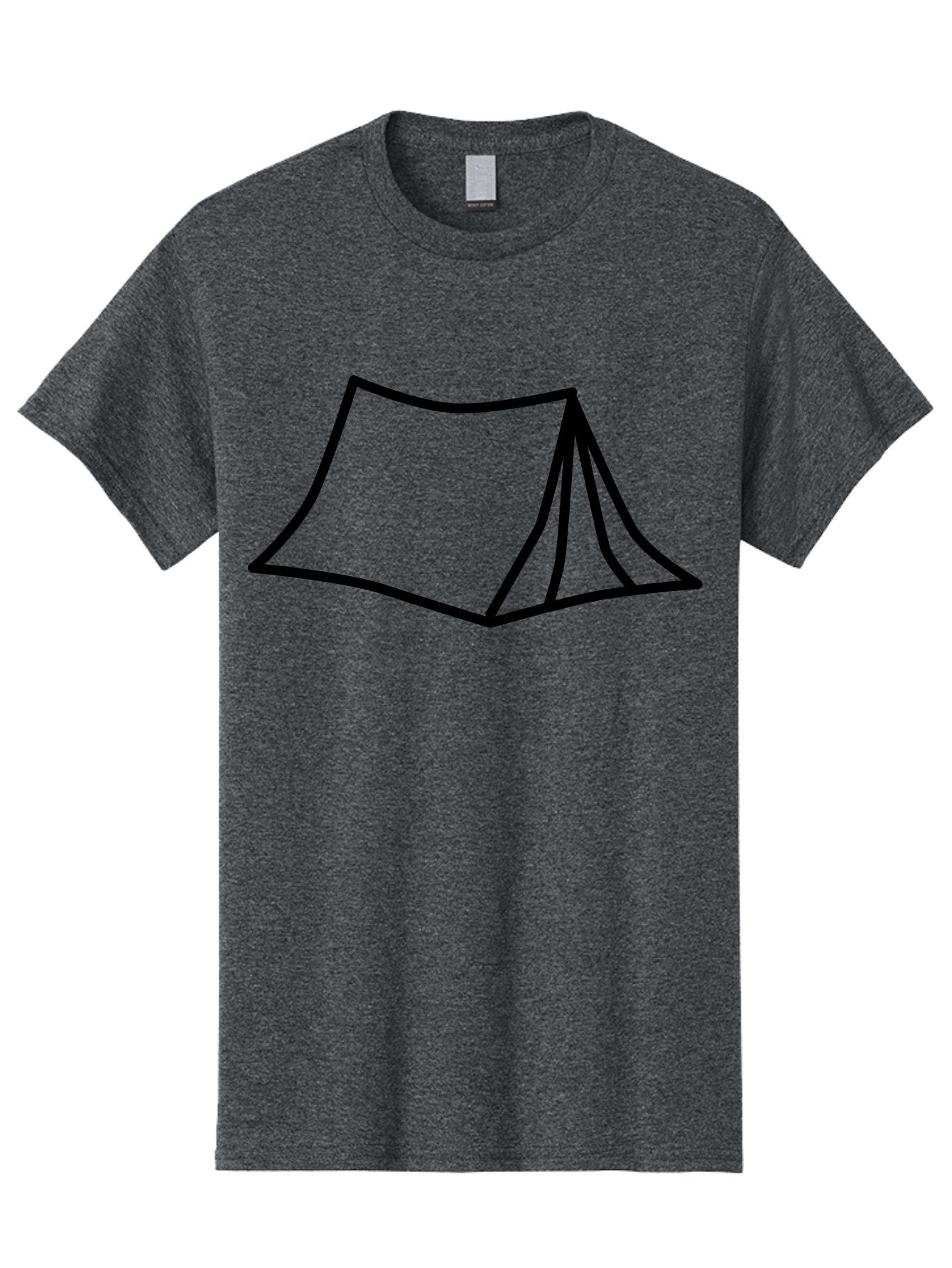 Tent-4 Men'S Graphic Tee, 100% Cotton, Comfortable Casual Summer Wear, Machine Washable, Simple Tent Illustration, Minimalist Design, Camping Symbol, Outdoor Adventure, Black Outline, Graphic Icon, Simple Shape -  Aaa214 11