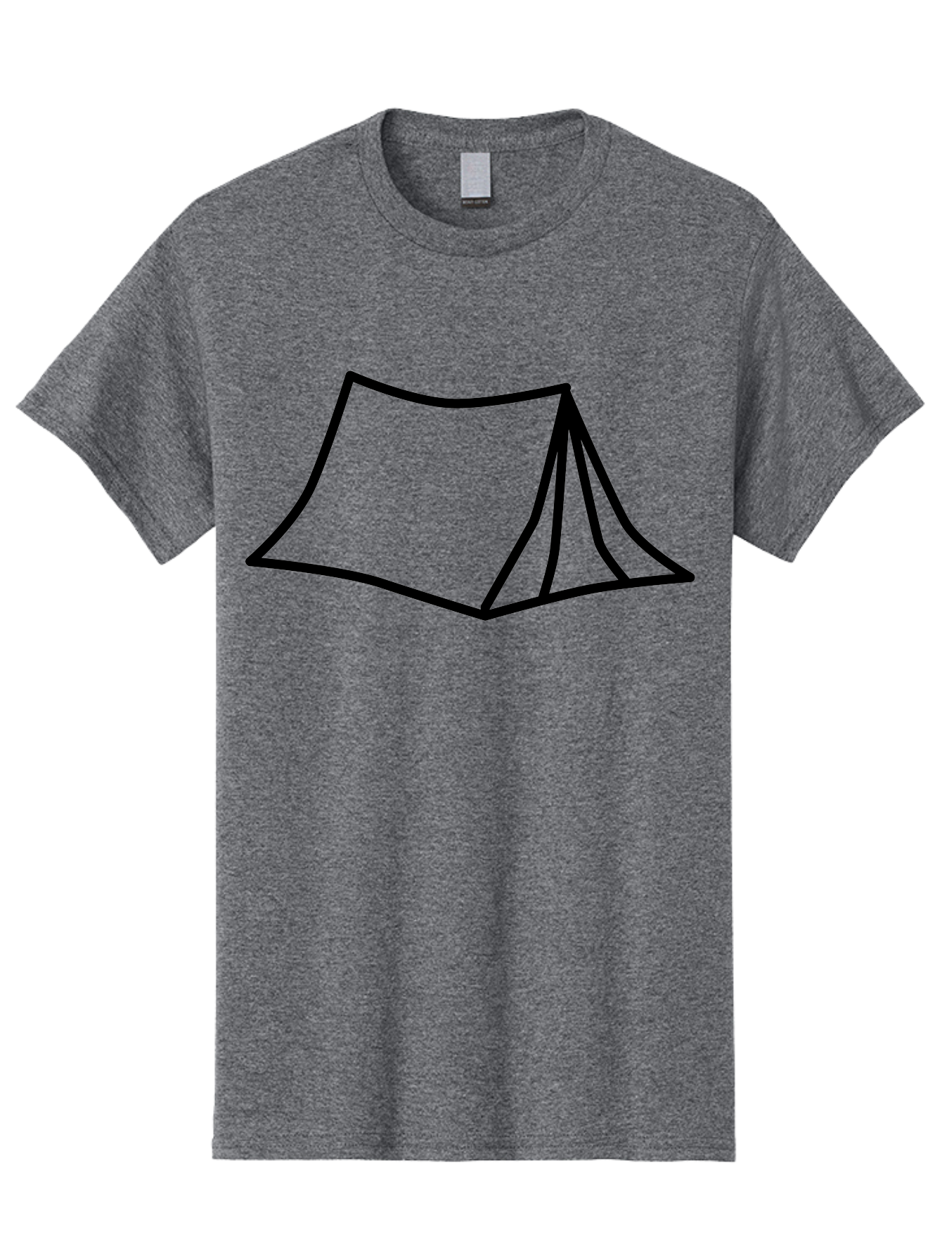 Tent-4 Men'S Graphic Tee, 100% Cotton, Comfortable Casual Summer Wear, Machine Washable, Simple Tent Illustration, Minimalist Design, Camping Symbol, Outdoor Adventure, Black Outline, Graphic Icon, Simple Shape -  Aaa214 9