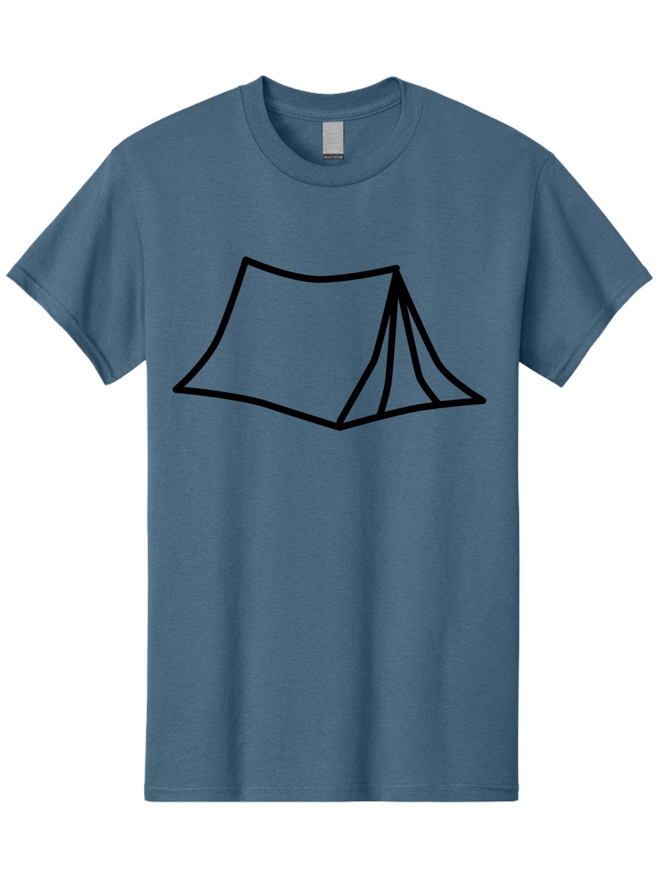 Tent-4 Men'S Graphic Tee, 100% Cotton, Comfortable Casual Summer Wear, Machine Washable, Simple Tent Illustration, Minimalist Design, Camping Symbol, Outdoor Adventure, Black Outline, Graphic Icon, Simple Shape -  Aaa214 23