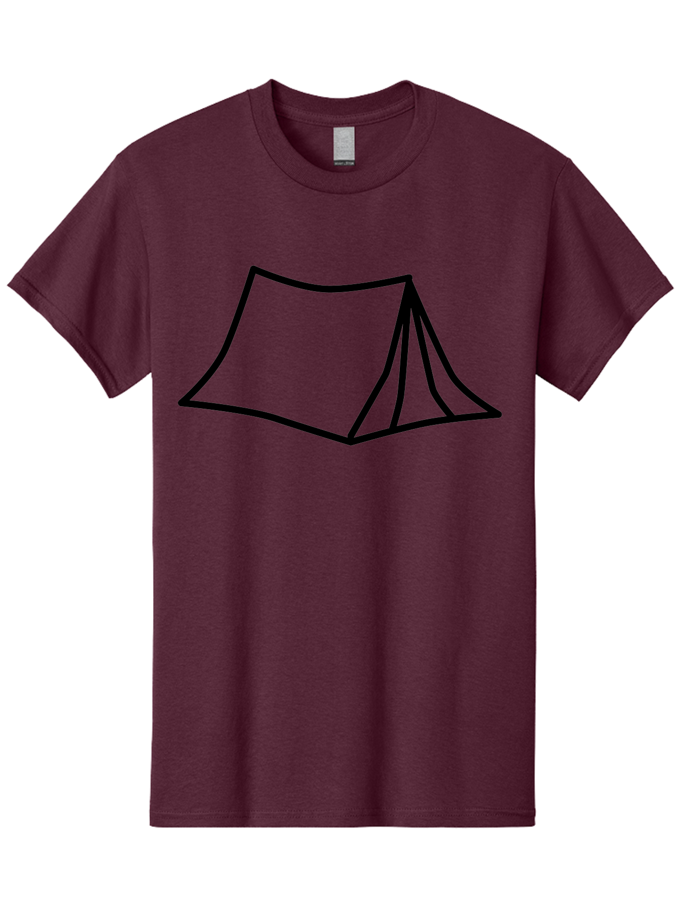 Tent-4 Men'S Graphic Tee, 100% Cotton, Comfortable Casual Summer Wear, Machine Washable, Simple Tent Illustration, Minimalist Design, Camping Symbol, Outdoor Adventure, Black Outline, Graphic Icon, Simple Shape -  Aaa214 13