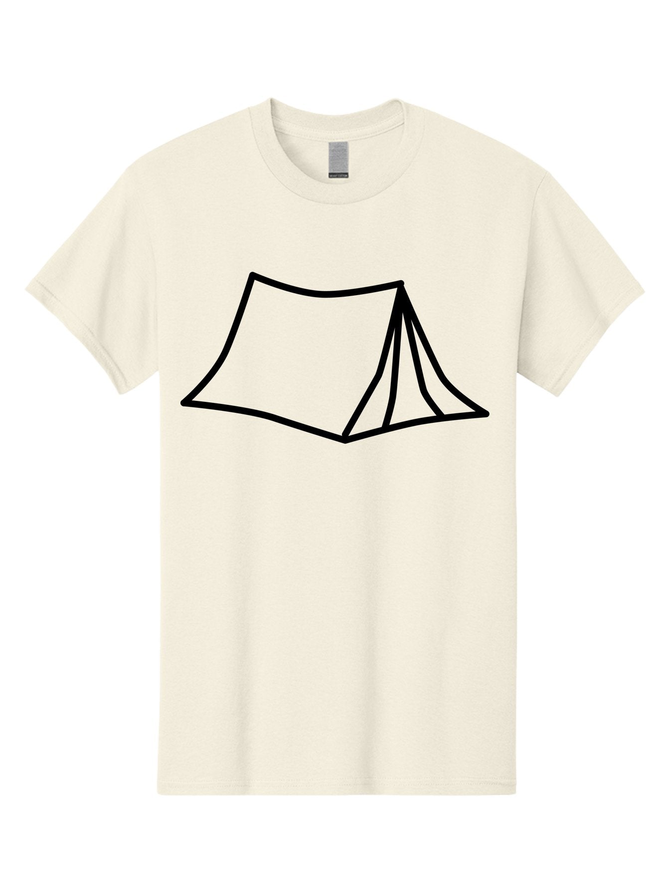 Tent-4 Men'S Graphic Tee, 100% Cotton, Comfortable Casual Summer Wear, Machine Washable, Simple Tent Illustration, Minimalist Design, Camping Symbol, Outdoor Adventure, Black Outline, Graphic Icon, Simple Shape -  Aaa214 3