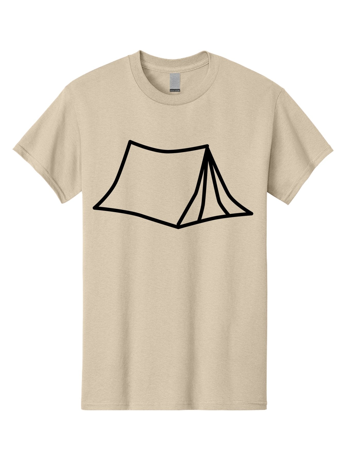 Tent-4 Men'S Graphic Tee, 100% Cotton, Comfortable Casual Summer Wear, Machine Washable, Simple Tent Illustration, Minimalist Design, Camping Symbol, Outdoor Adventure, Black Outline, Graphic Icon, Simple Shape -  Aaa214 29
