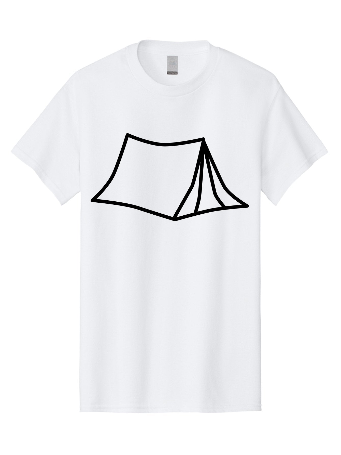 Tent-4 Men'S Graphic Tee, 100% Cotton, Comfortable Casual Summer Wear, Machine Washable, Simple Tent Illustration, Minimalist Design, Camping Symbol, Outdoor Adventure, Black Outline, Graphic Icon, Simple Shape -  Aaa214 25