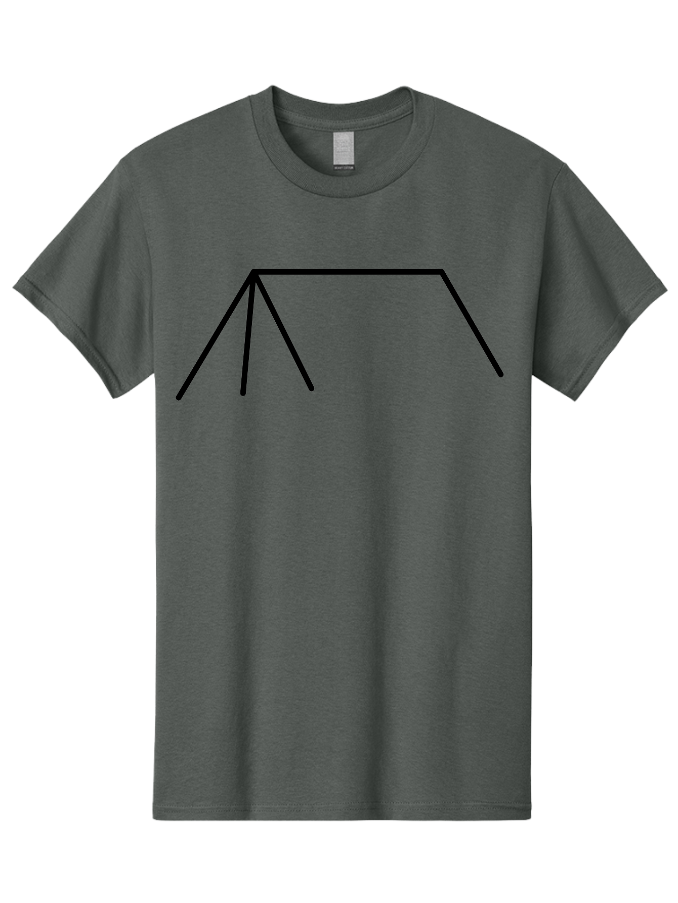 Tent-Icon Men'S Graphic Tee, 100% Cotton, Comfortable Casual Summer Wear, Machine Washable, Simple House Outline, Minimalist Design, Black Lines, Geometric Shapes, Modern Architecture, House Icon, Simple Home -  Aaa216 3