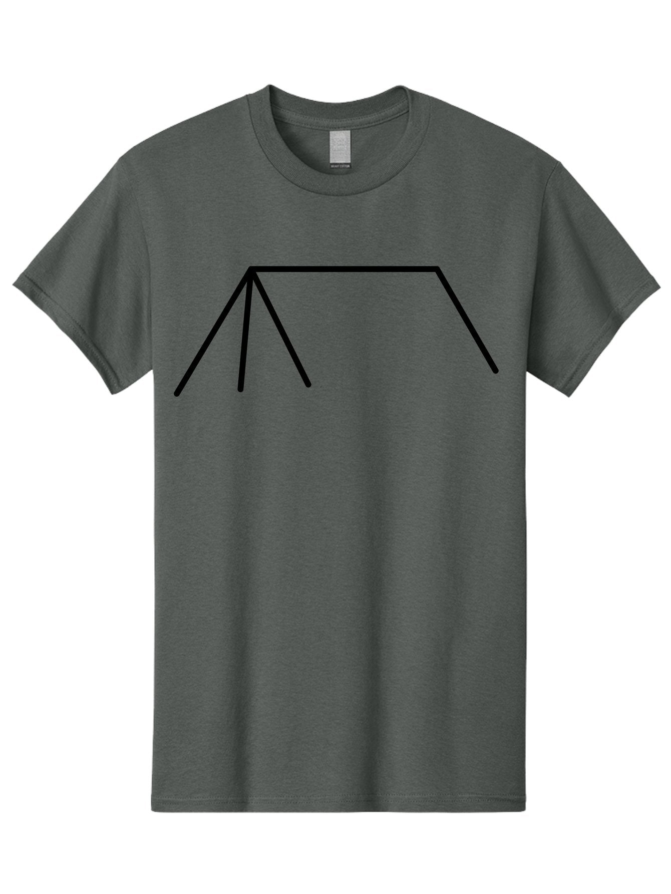 Tent-Icon Men'S Graphic Tee, 100% Cotton, Comfortable Casual Summer Wear, Machine Washable, Simple House Outline, Minimalist Design, Black Lines, Geometric Shapes, Modern Architecture, House Icon, Simple Home -  Aaa216 19