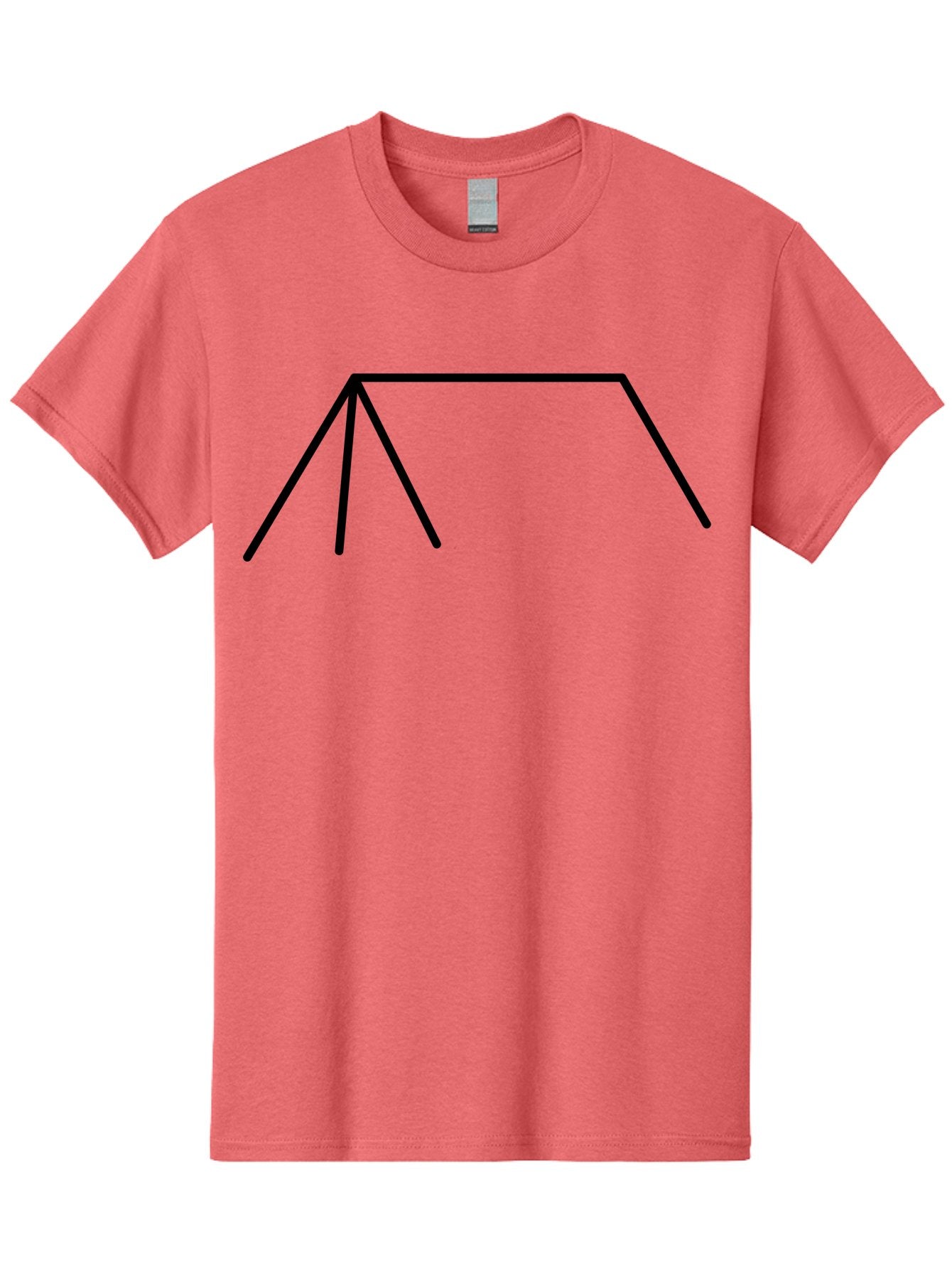 Tent-Icon Men'S Graphic Tee, 100% Cotton, Comfortable Casual Summer Wear, Machine Washable, Simple House Outline, Minimalist Design, Black Lines, Geometric Shapes, Modern Architecture, House Icon, Simple Home -  Aaa216 21