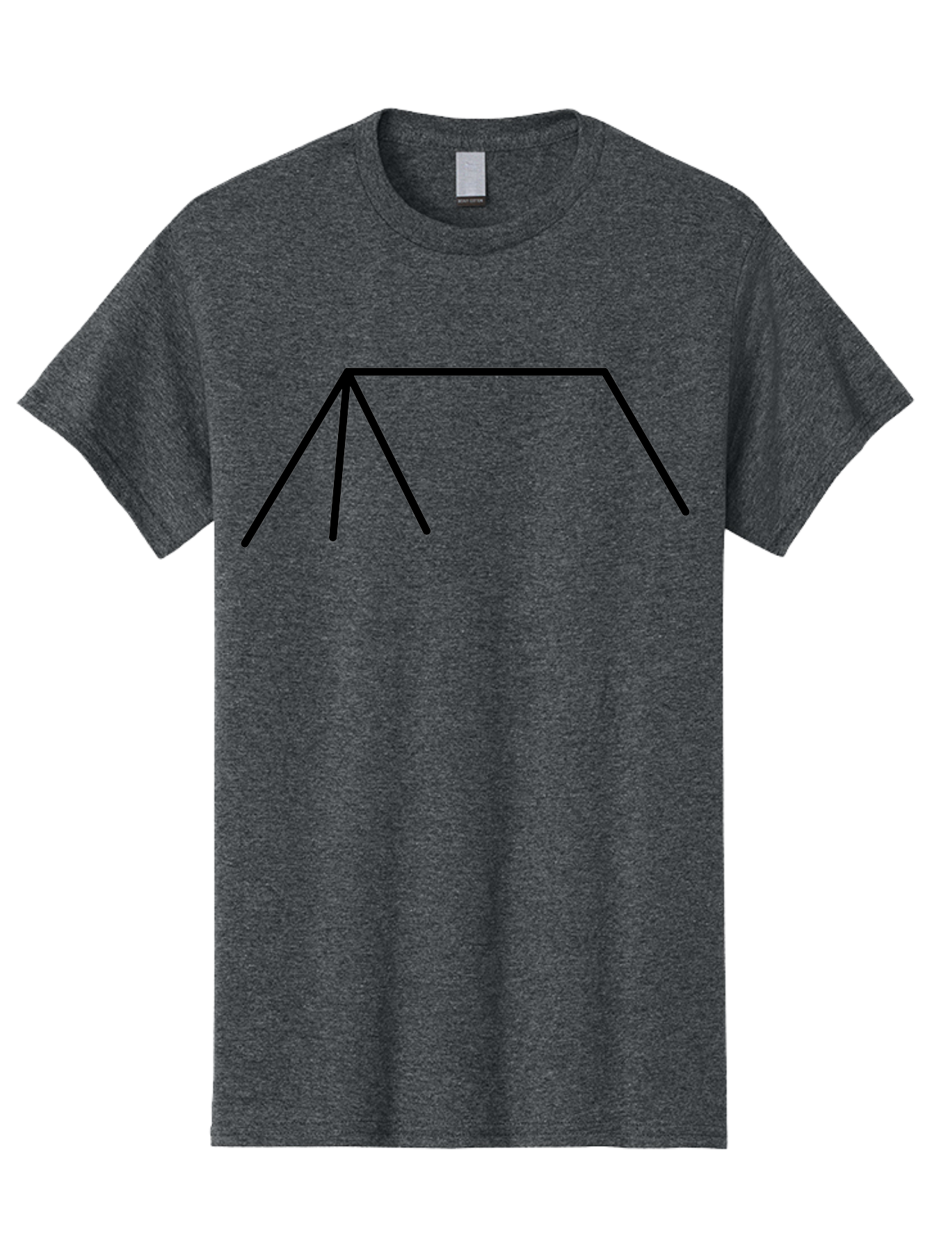 Tent-Icon Men'S Graphic Tee, 100% Cotton, Comfortable Casual Summer Wear, Machine Washable, Simple House Outline, Minimalist Design, Black Lines, Geometric Shapes, Modern Architecture, House Icon, Simple Home -  Aaa216 7