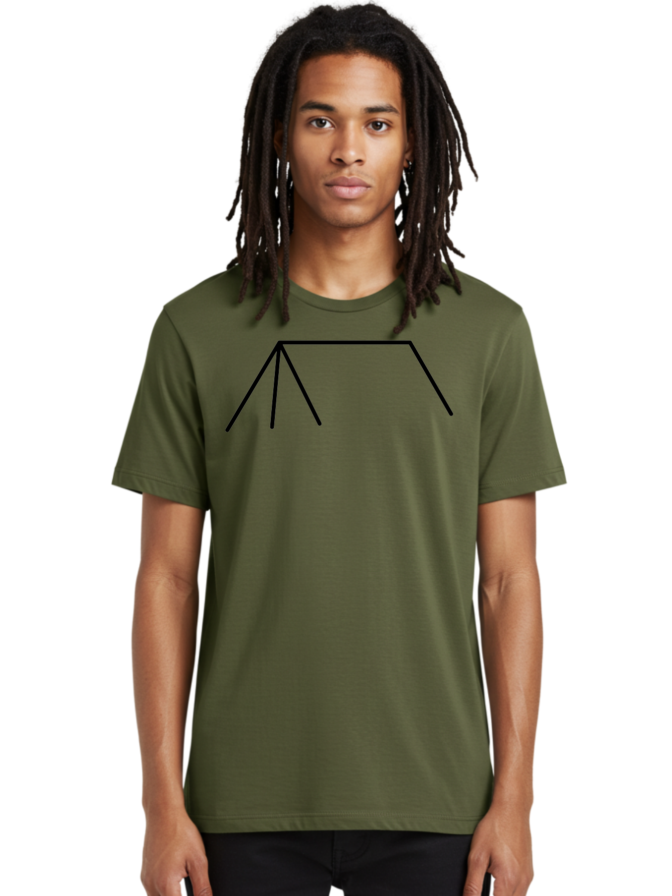 Tent-Icon Men'S Graphic Tee, 100% Cotton, Comfortable Casual Summer Wear, Machine Washable, Simple House Outline, Minimalist Design, Black Lines, Geometric Shapes, Modern Architecture, House Icon, Simple Home -  Aaa216 16