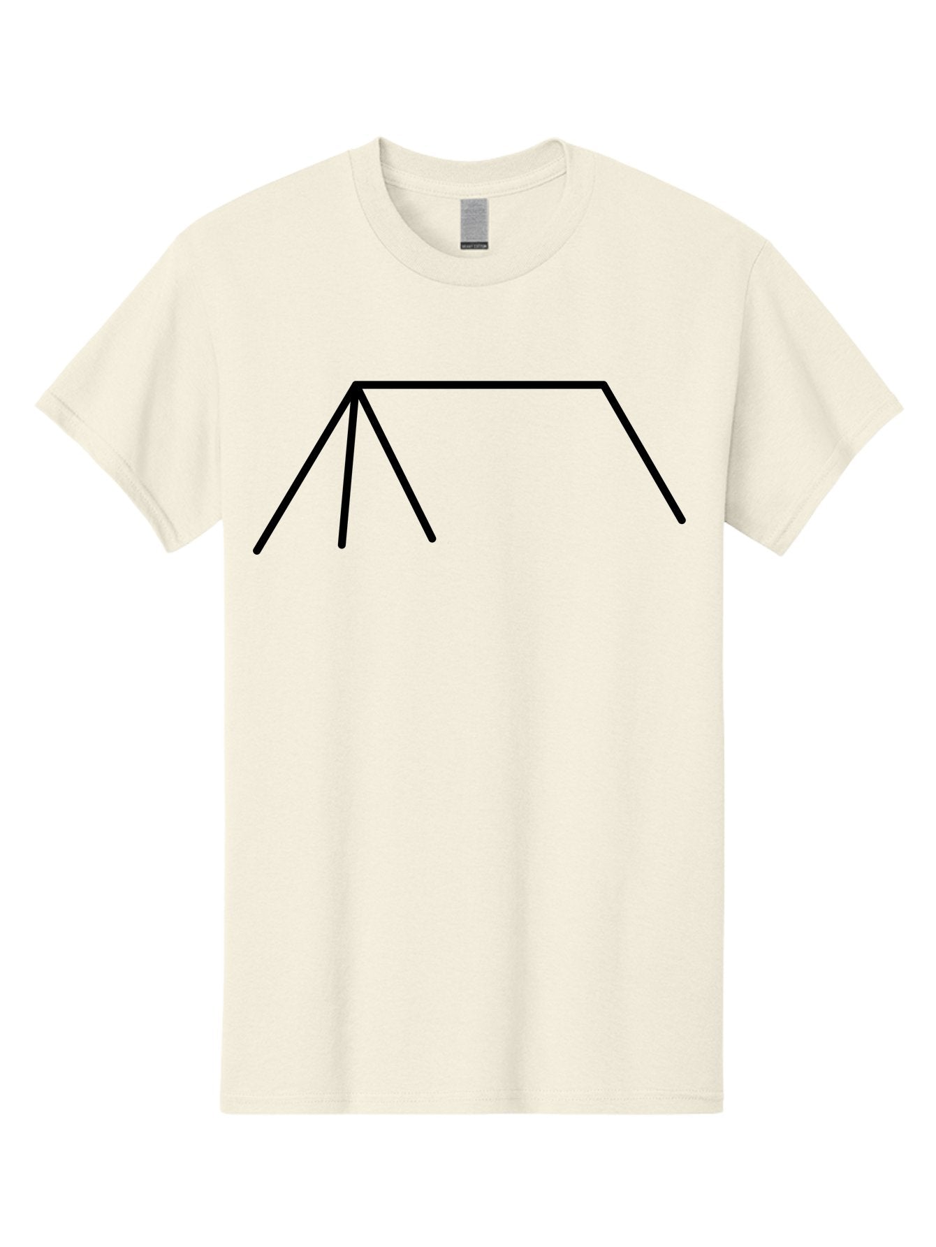 Tent-Icon Men'S Graphic Tee, 100% Cotton, Comfortable Casual Summer Wear, Machine Washable, Simple House Outline, Minimalist Design, Black Lines, Geometric Shapes, Modern Architecture, House Icon, Simple Home -  Aaa216 25