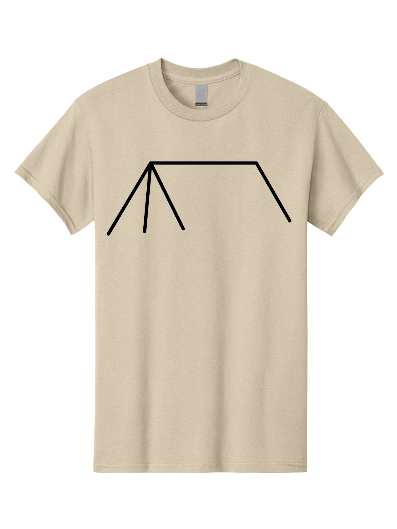 Tent-Icon Men'S Graphic Tee, 100% Cotton, Comfortable Casual Summer Wear, Machine Washable, Simple House Outline, Minimalist Design, Black Lines, Geometric Shapes, Modern Architecture, House Icon, Simple Home -  Aaa216 27