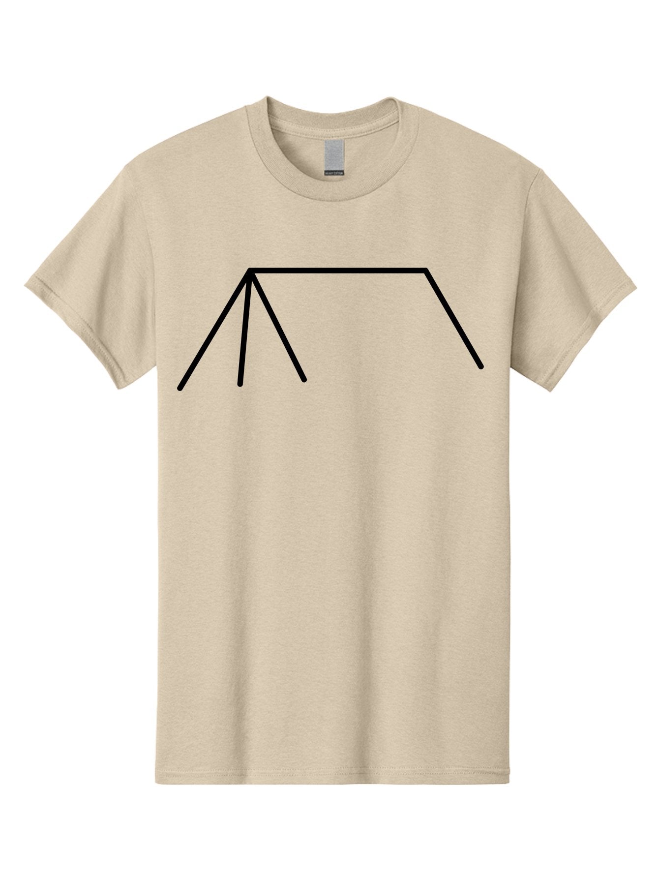 Tent-Icon Men'S Graphic Tee, 100% Cotton, Comfortable Casual Summer Wear, Machine Washable, Simple House Outline, Minimalist Design, Black Lines, Geometric Shapes, Modern Architecture, House Icon, Simple Home -  Aaa216 23