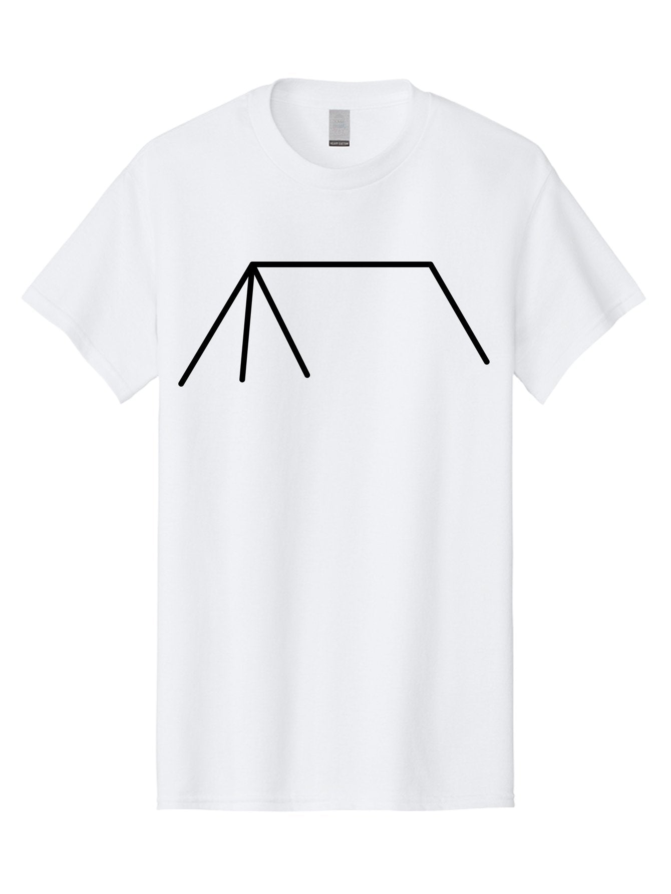 Tent-Icon Men'S Graphic Tee, 100% Cotton, Comfortable Casual Summer Wear, Machine Washable, Simple House Outline, Minimalist Design, Black Lines, Geometric Shapes, Modern Architecture, House Icon, Simple Home -  Aaa216 7