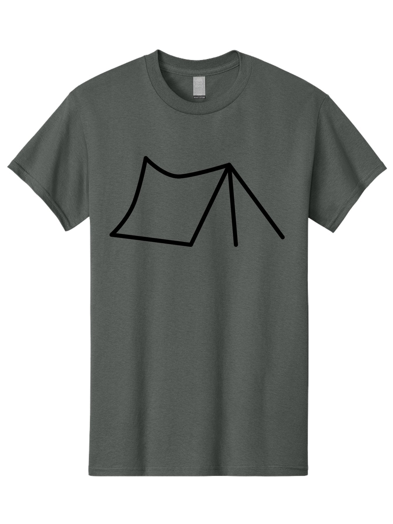 Tent-Illustration Men'S Graphic Tee, 100% Cotton, Comfortable Casual Summer Wear, Machine Washable, Simple Tent Drawing, Minimalist Design, Camping Symbol, Outline Illustration, Black Lines, Geometric Shape, Outdoor Adventure -  Aaa217 19