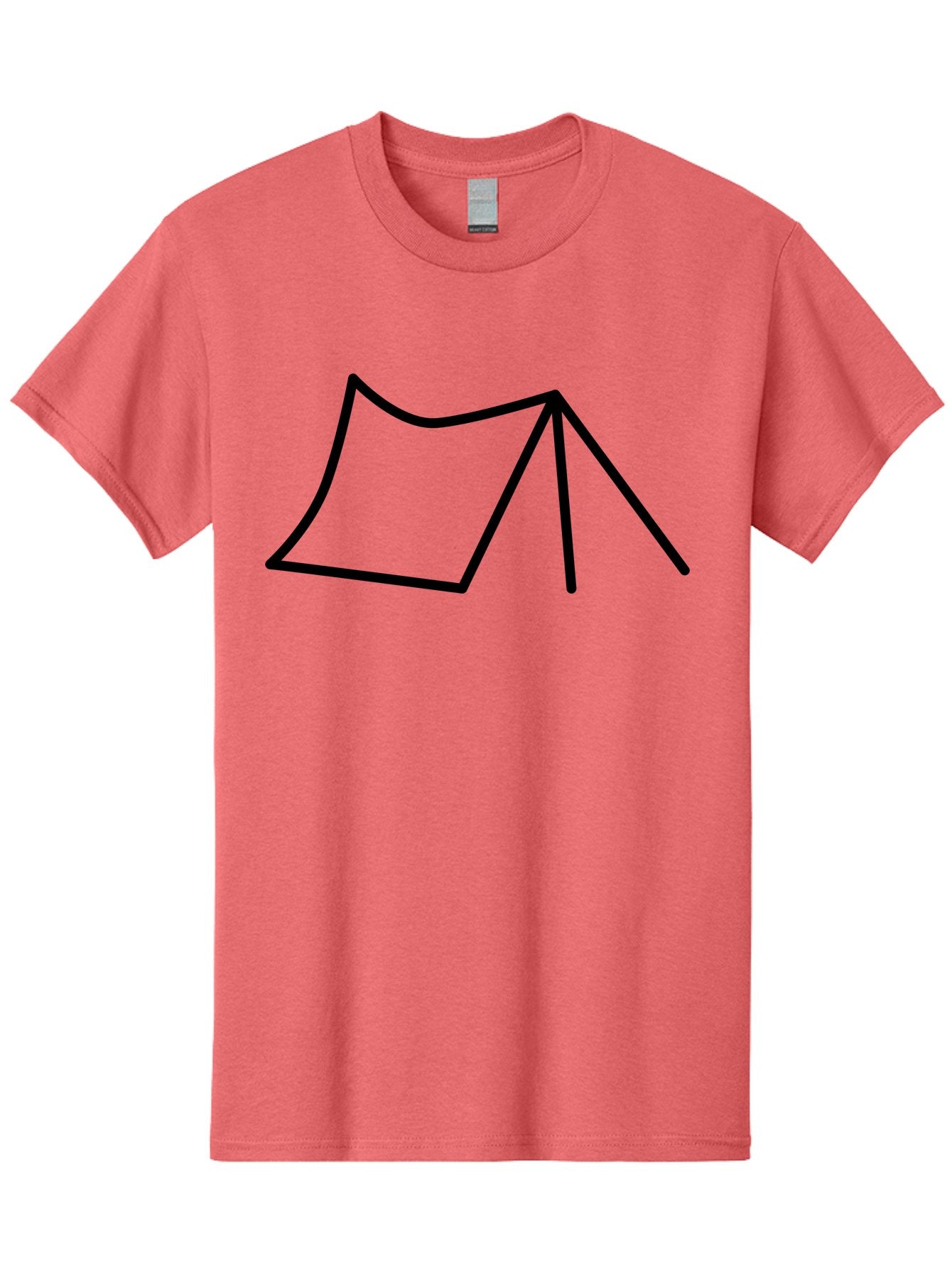 Tent-Illustration Men'S Graphic Tee, 100% Cotton, Comfortable Casual Summer Wear, Machine Washable, Simple Tent Drawing, Minimalist Design, Camping Symbol, Outline Illustration, Black Lines, Geometric Shape, Outdoor Adventure -  Aaa217 7