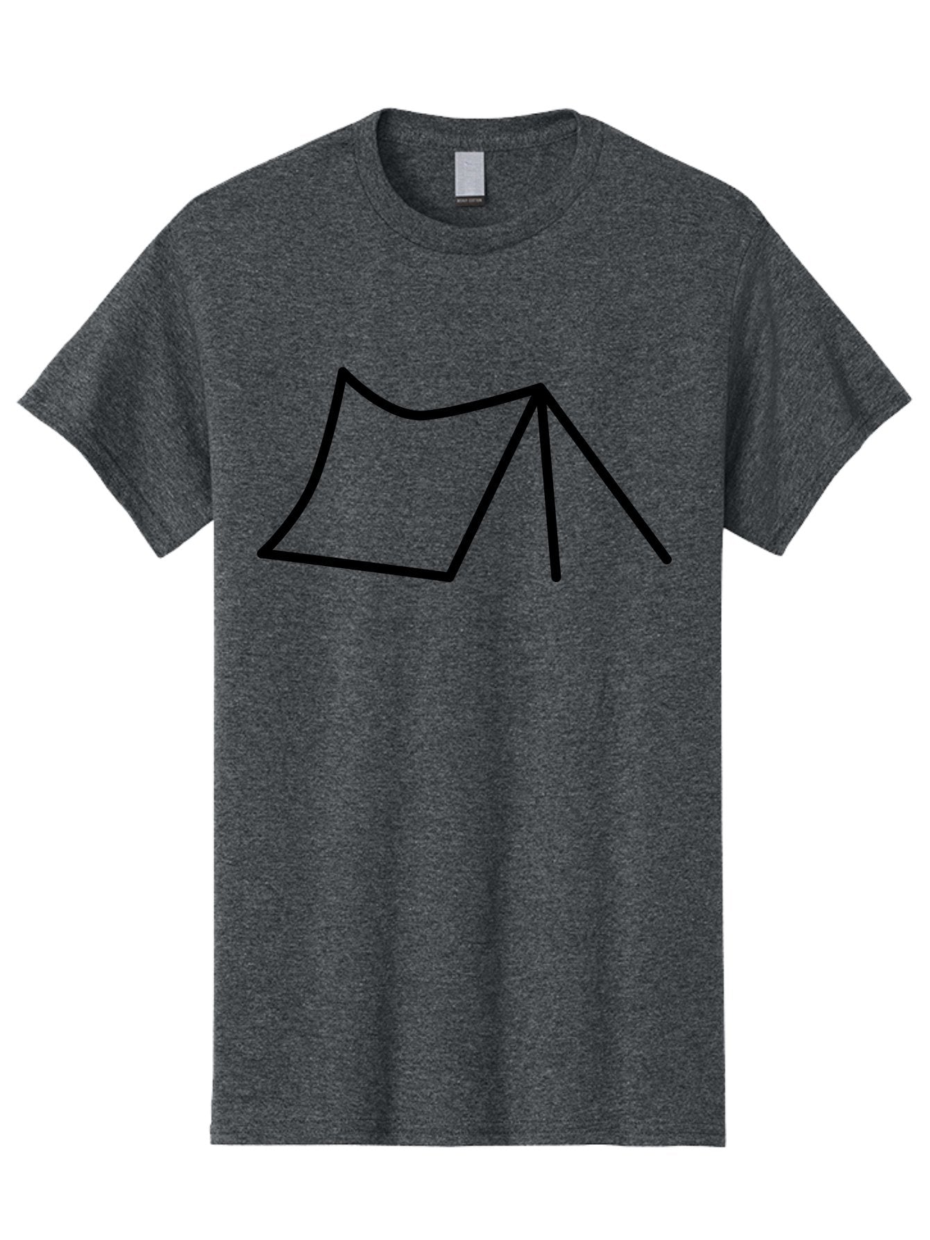 Tent-Illustration Men'S Graphic Tee, 100% Cotton, Comfortable Casual Summer Wear, Machine Washable, Simple Tent Drawing, Minimalist Design, Camping Symbol, Outline Illustration, Black Lines, Geometric Shape, Outdoor Adventure -  Aaa217 27