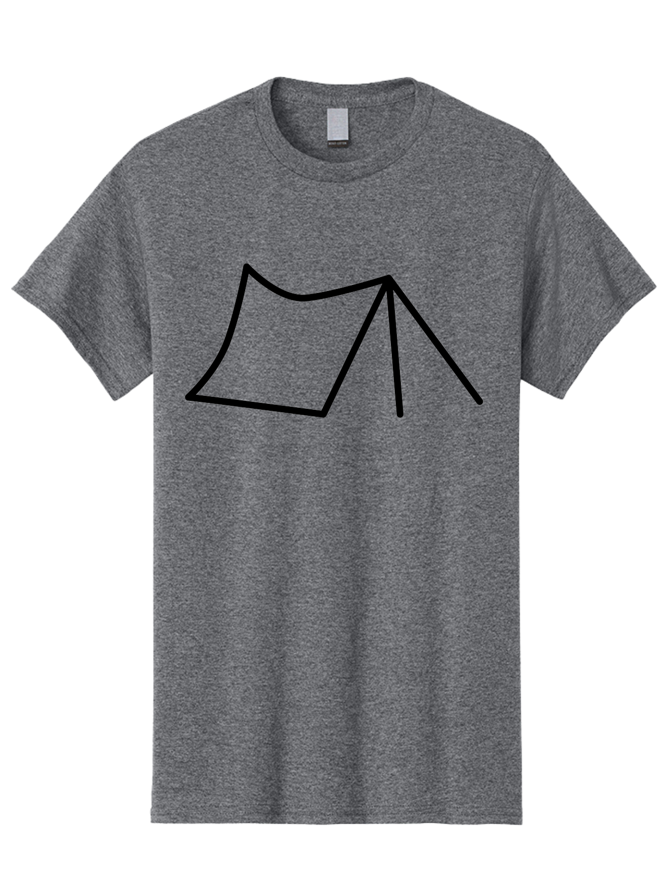 Tent-Illustration Men'S Graphic Tee, 100% Cotton, Comfortable Casual Summer Wear, Machine Washable, Simple Tent Drawing, Minimalist Design, Camping Symbol, Outline Illustration, Black Lines, Geometric Shape, Outdoor Adventure -  Aaa217 9