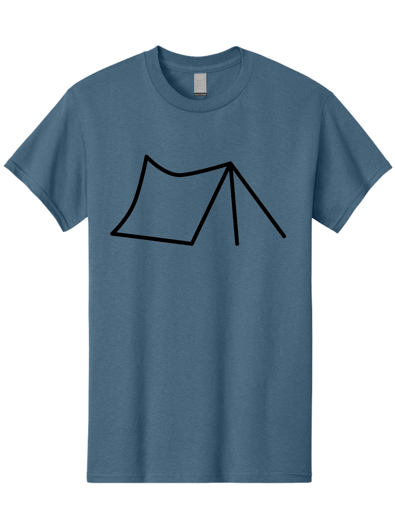 Tent-Illustration Men'S Graphic Tee, 100% Cotton, Comfortable Casual Summer Wear, Machine Washable, Simple Tent Drawing, Minimalist Design, Camping Symbol, Outline Illustration, Black Lines, Geometric Shape, Outdoor Adventure -  Aaa217 11