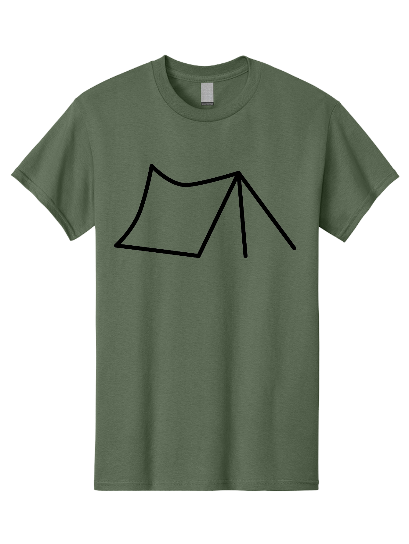 Tent-Illustration Men'S Graphic Tee, 100% Cotton, Comfortable Casual Summer Wear, Machine Washable, Simple Tent Drawing, Minimalist Design, Camping Symbol, Outline Illustration, Black Lines, Geometric Shape, Outdoor Adventure -  Aaa217 15