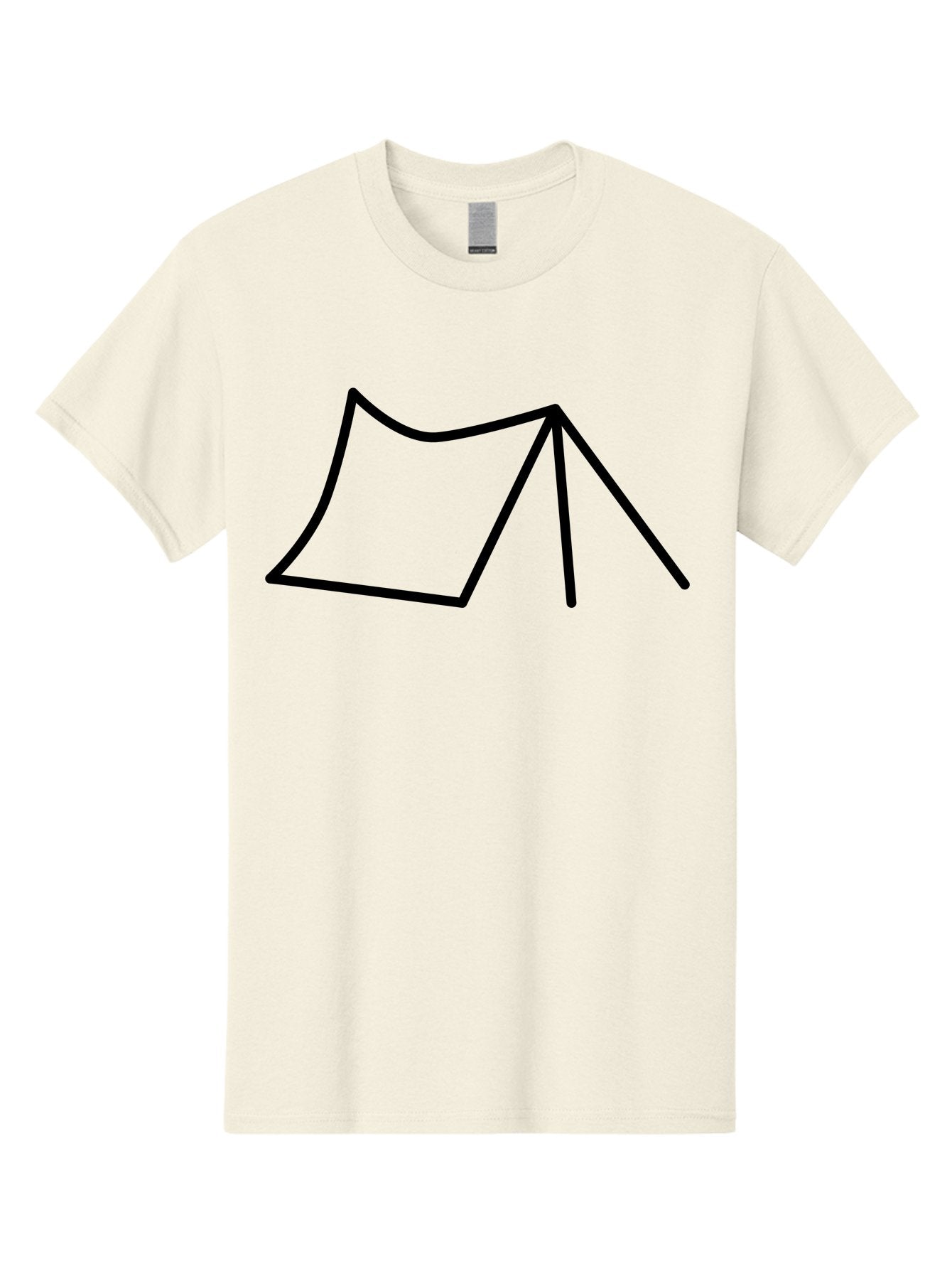 Tent-Illustration Men'S Graphic Tee, 100% Cotton, Comfortable Casual Summer Wear, Machine Washable, Simple Tent Drawing, Minimalist Design, Camping Symbol, Outline Illustration, Black Lines, Geometric Shape, Outdoor Adventure -  Aaa217 29