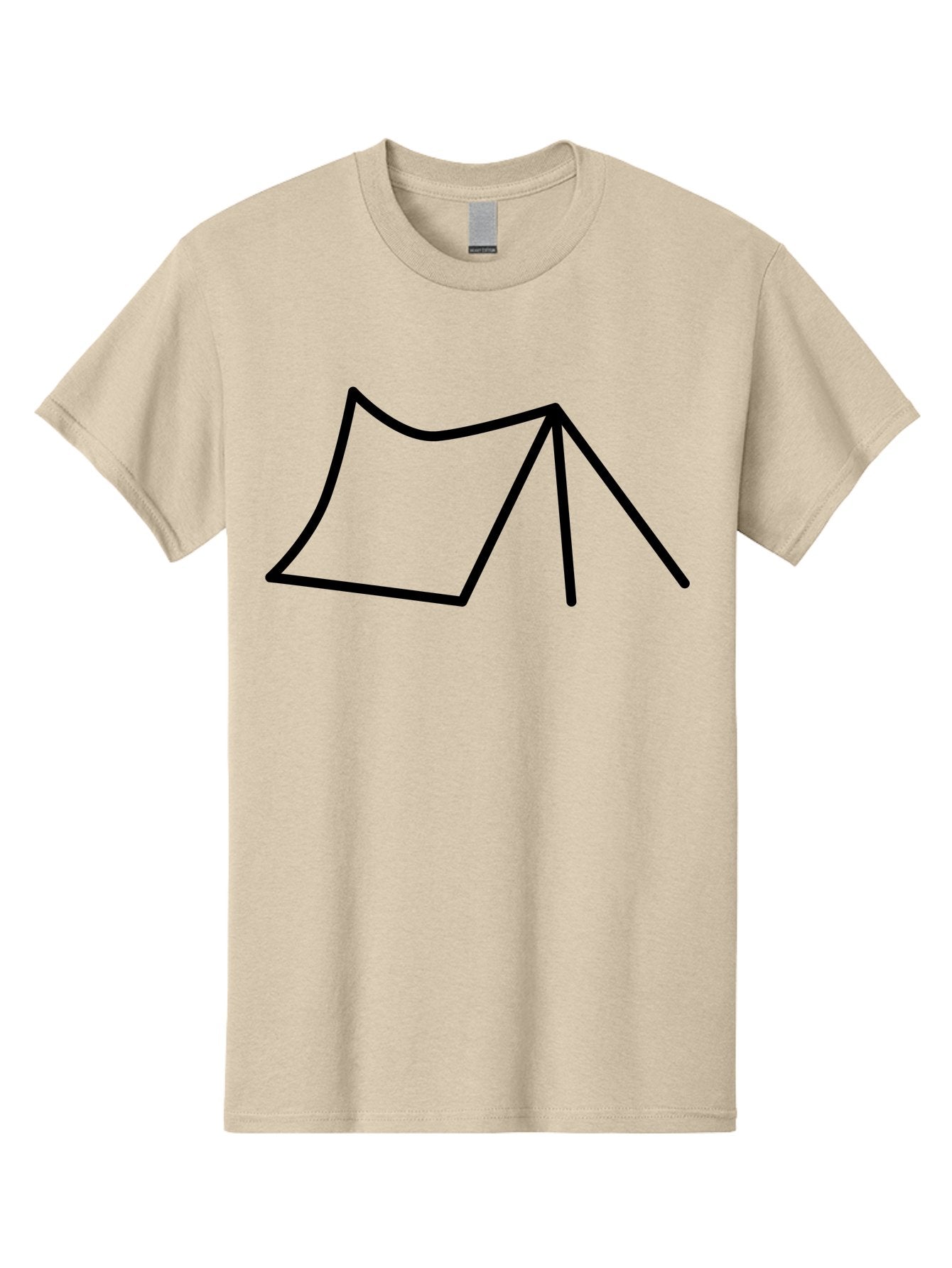Tent-Illustration Men'S Graphic Tee, 100% Cotton, Comfortable Casual Summer Wear, Machine Washable, Simple Tent Drawing, Minimalist Design, Camping Symbol, Outline Illustration, Black Lines, Geometric Shape, Outdoor Adventure -  Aaa217 5