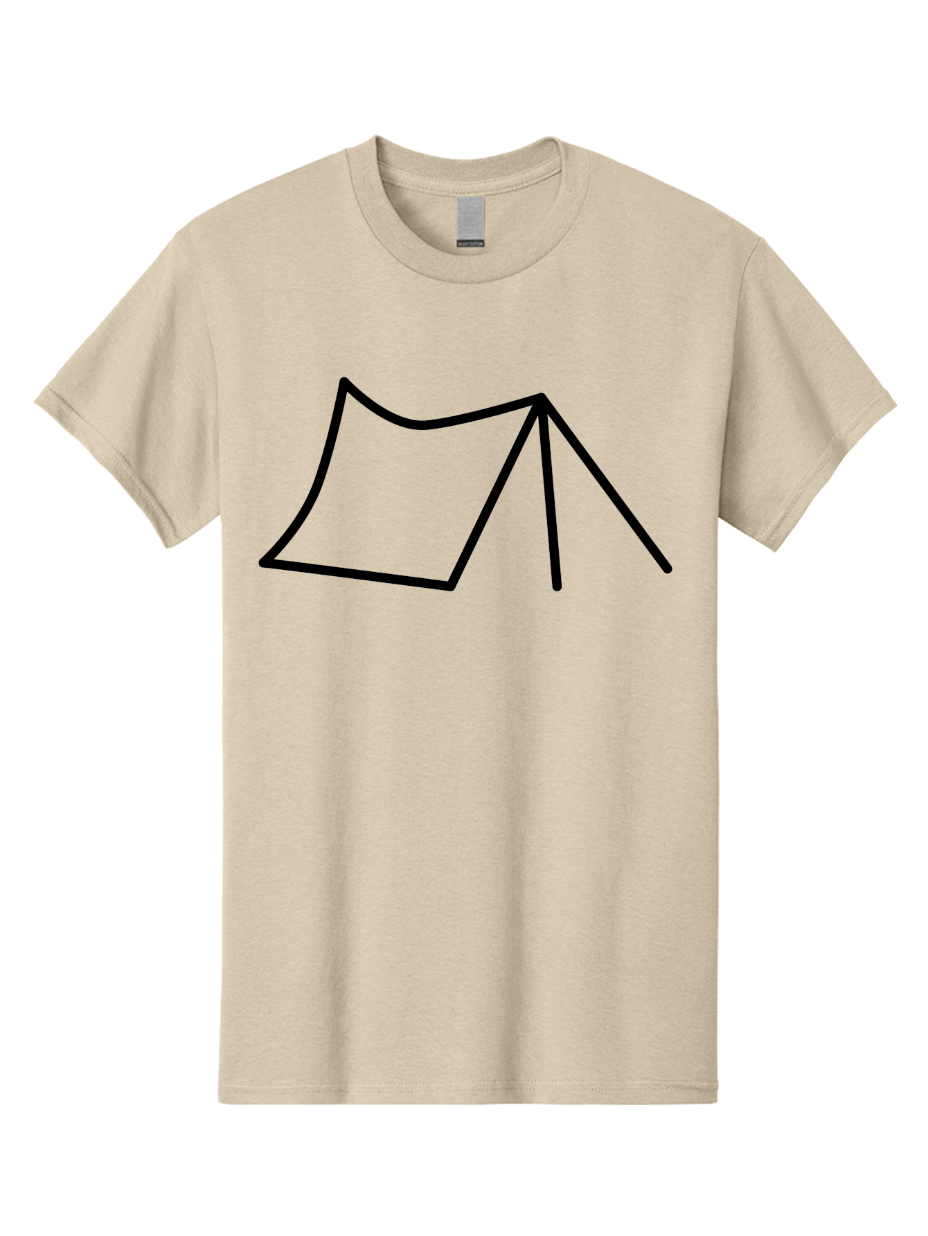 Tent-Illustration Men'S Graphic Tee, 100% Cotton, Comfortable Casual Summer Wear, Machine Washable, Simple Tent Drawing, Minimalist Design, Camping Symbol, Outline Illustration, Black Lines, Geometric Shape, Outdoor Adventure -  Aaa217 27