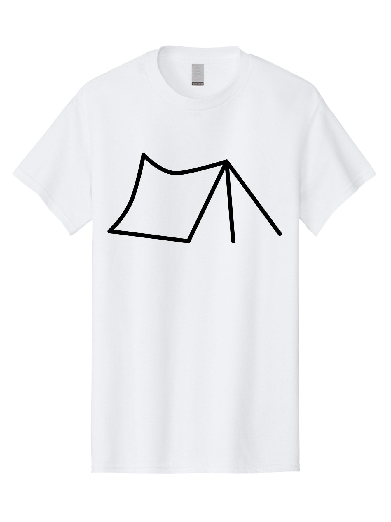 Tent-Illustration Men'S Graphic Tee, 100% Cotton, Comfortable Casual Summer Wear, Machine Washable, Simple Tent Drawing, Minimalist Design, Camping Symbol, Outline Illustration, Black Lines, Geometric Shape, Outdoor Adventure -  Aaa217 25