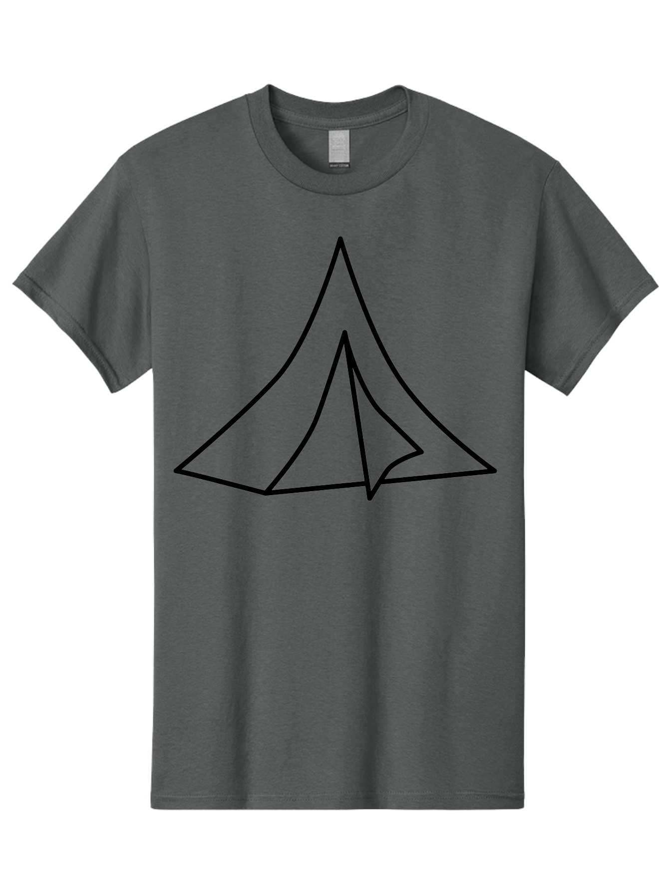 Tent Men'S Graphic Tee, 100% Cotton, Comfortable Casual Summer Wear, Machine Washable, Simple Tent Illustration, Camping Symbol, Minimalist Design, Black Outline, Geometric Shapes, Triangular Form, Outdoor Adventure -  Aaa218 3